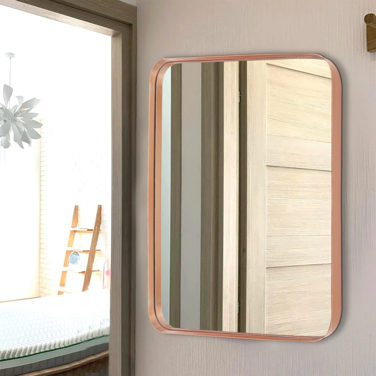 ZenVora Wall Mirror Vanity Mirror, Bathroom Mirror with Rounded Corners, 1 Piece