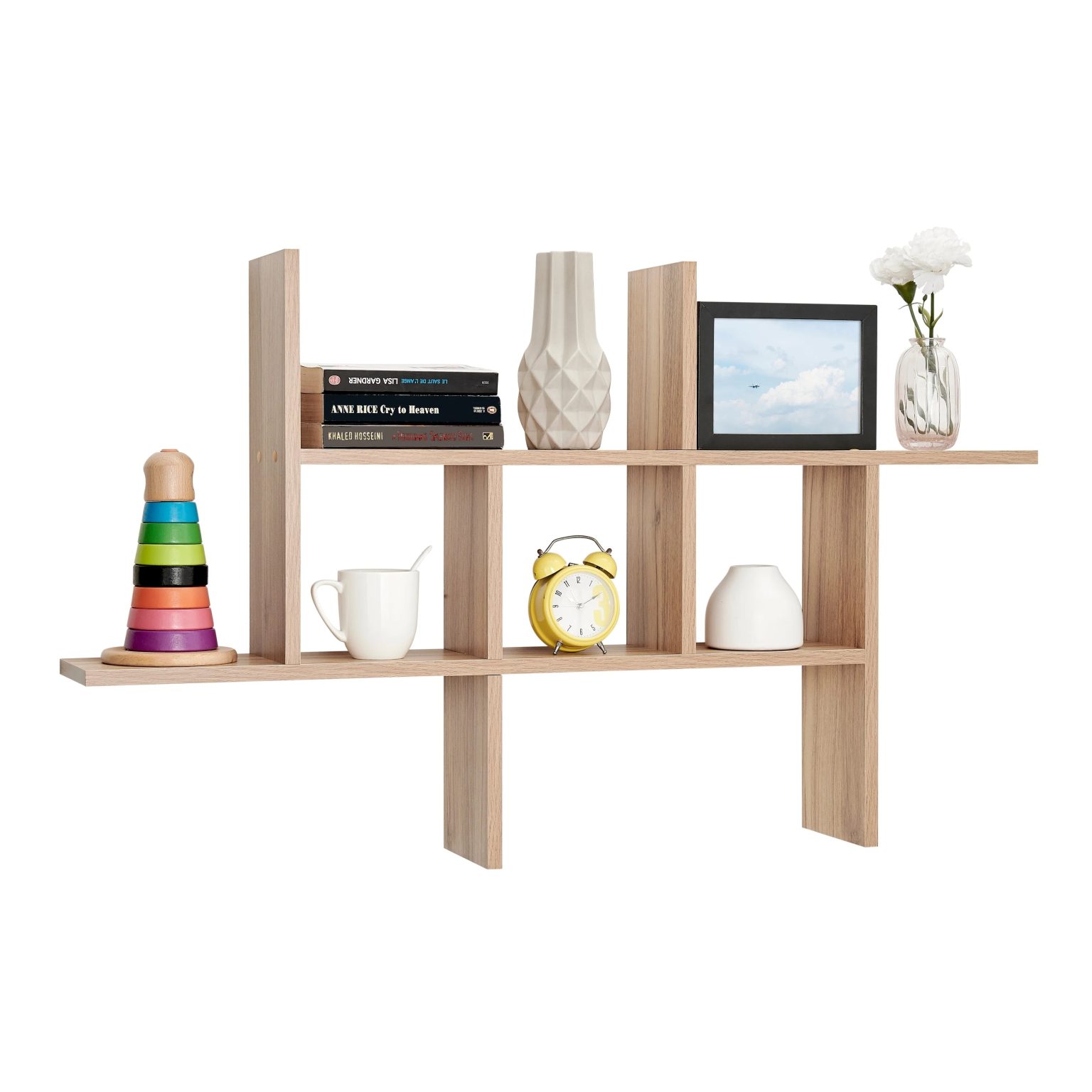 ZenVora Cantilever Floating Wall Shelf, Modern Decorative Display Shelf for Living Room, Bedroom and Home Storage