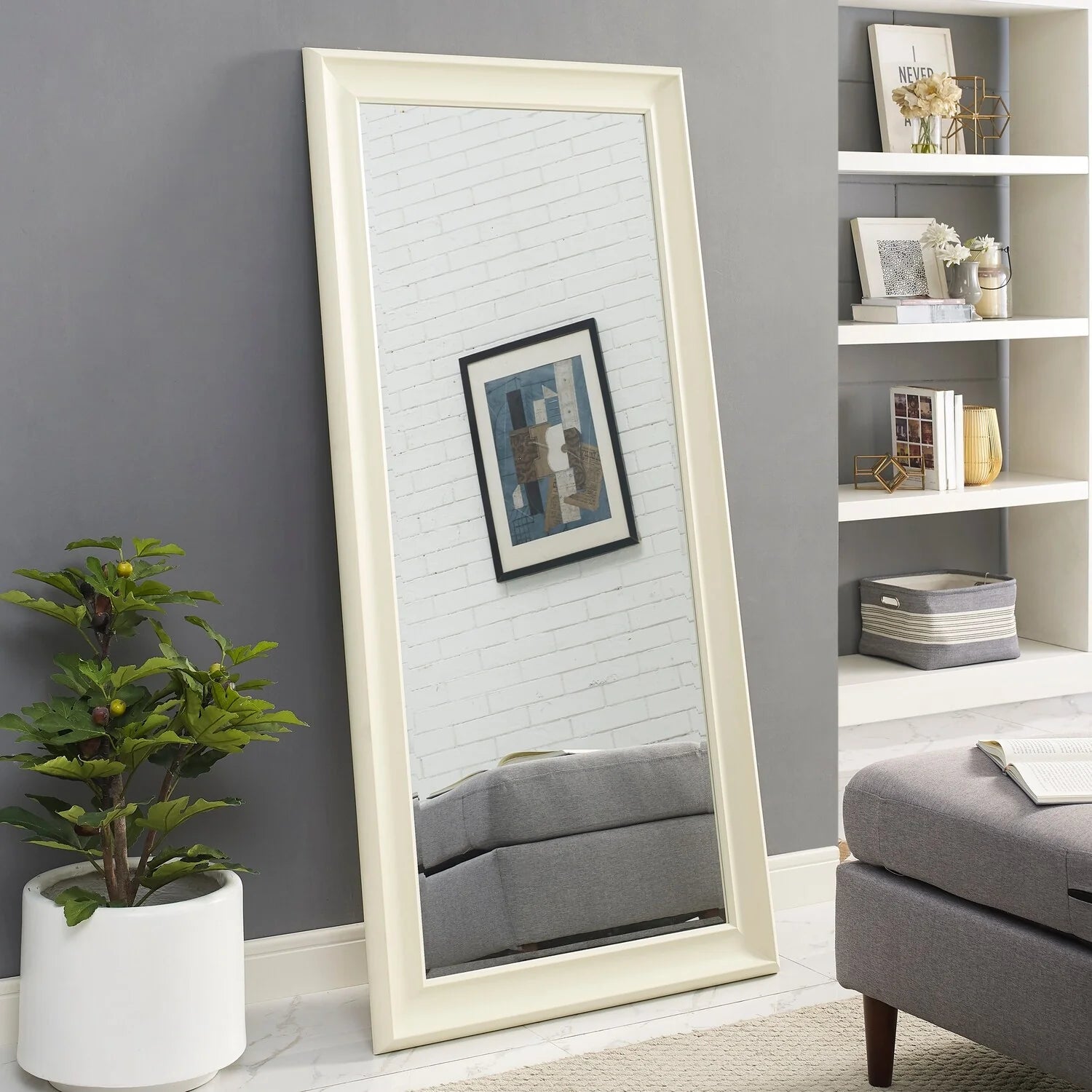 ZenVora Tall Full Length Mirror, Oversized Rectangle Full Body Wall Mounted Mirror with Smooth Faux Wood Frame