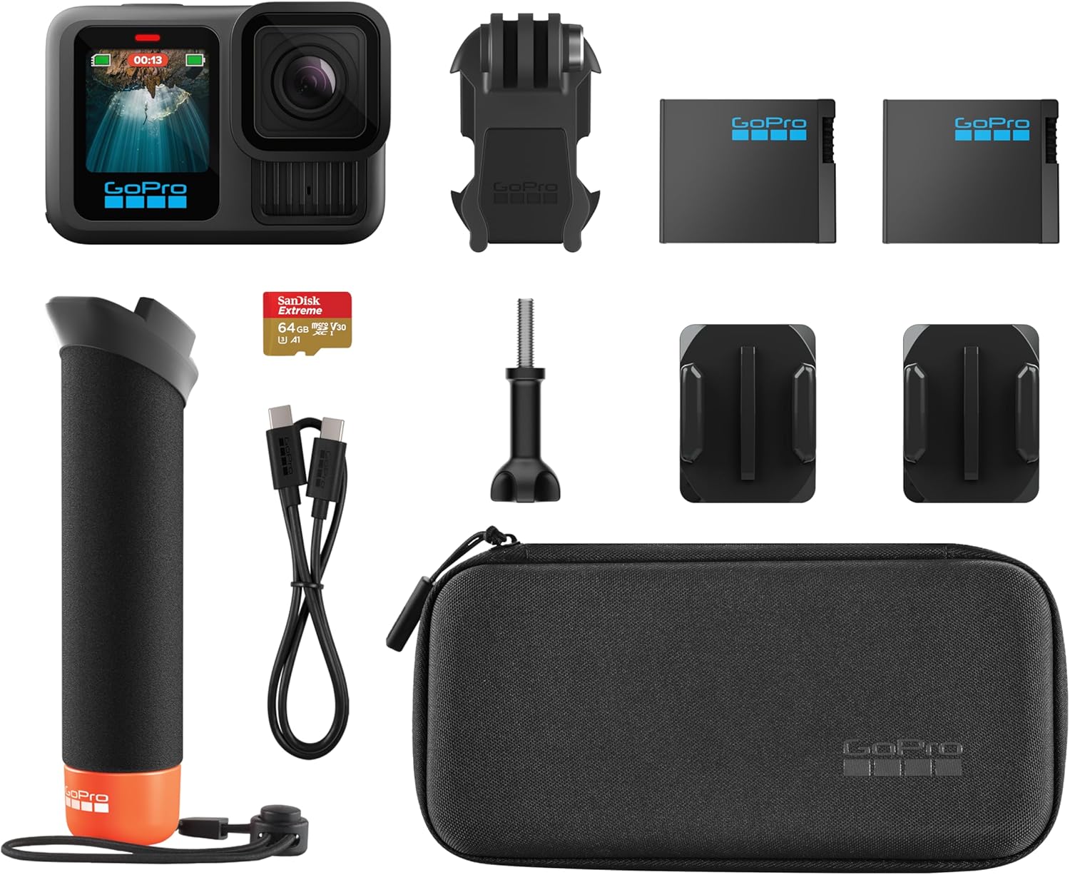 ZenVora Waterproof Action Camera, 5.3K 60FPS Video, 27MP Photos, Wide-Angle Lens Compatibility, Black