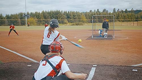 ZenVora Baseball Softball Pitching Machine - Adjustable 20-60 MPH with Digital Display