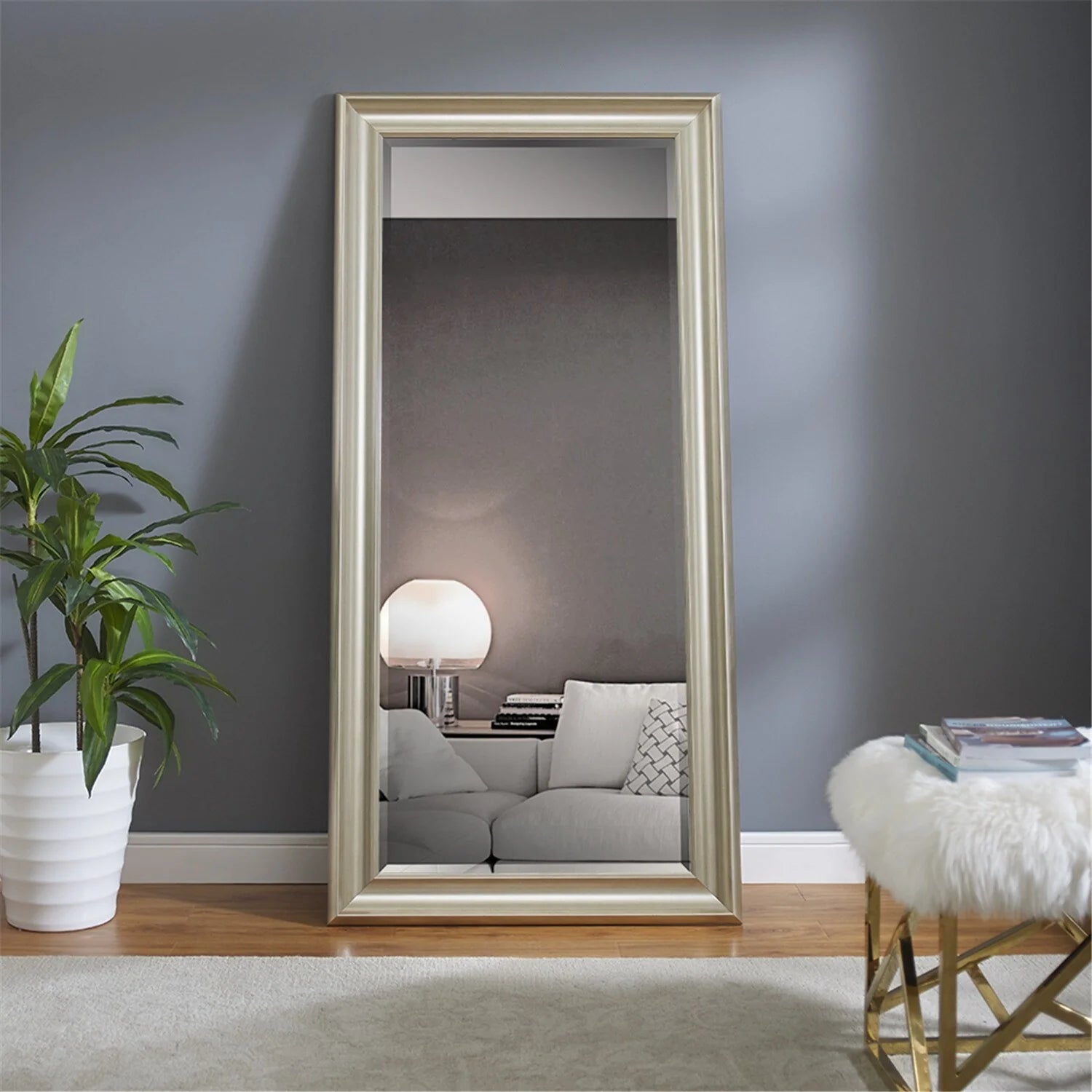 ZenVora Tall Full Length Mirror, Oversized Rectangle Full Body Wall Mounted Mirror with Smooth Faux Wood Frame