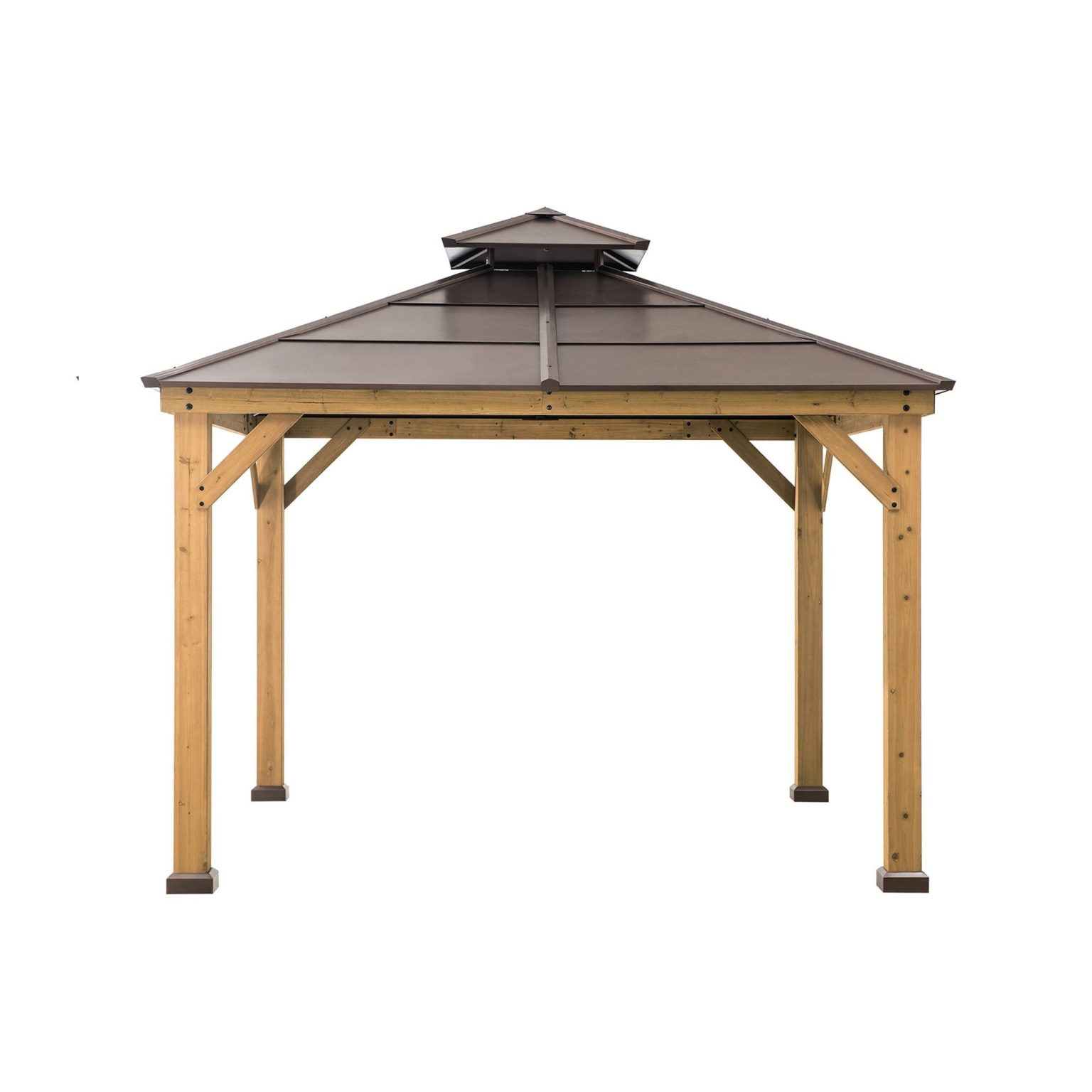 ZenVora 10 x 10 ft. Cedar-Framed Gazebo with Steel 2-Tier Hip Roof Hardtop