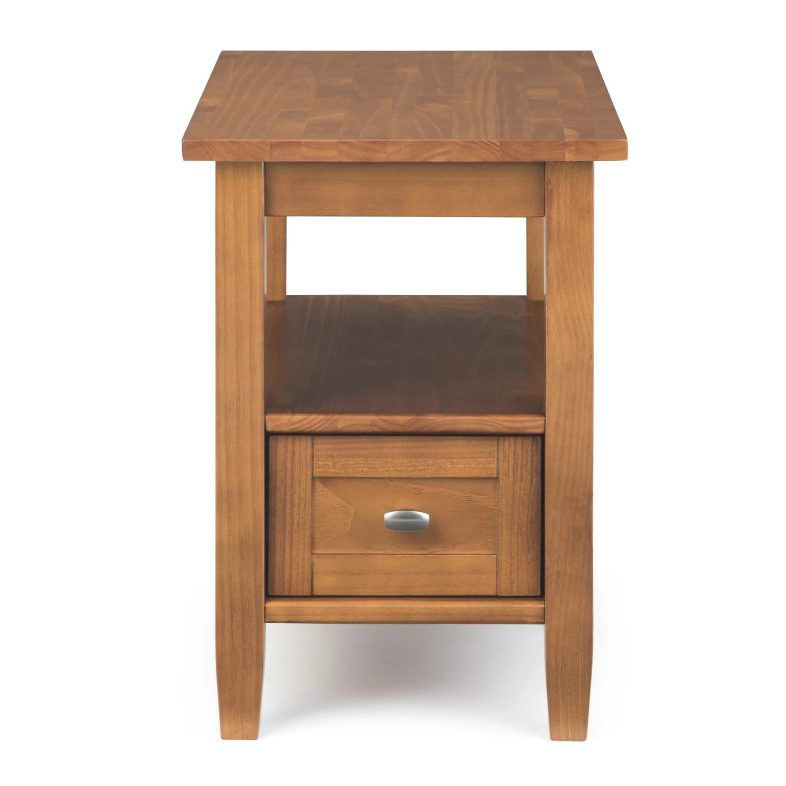 ZenVora 14" Wide Solid Wood Narrow Side Table, Rectangle Transitional Style Accent Table