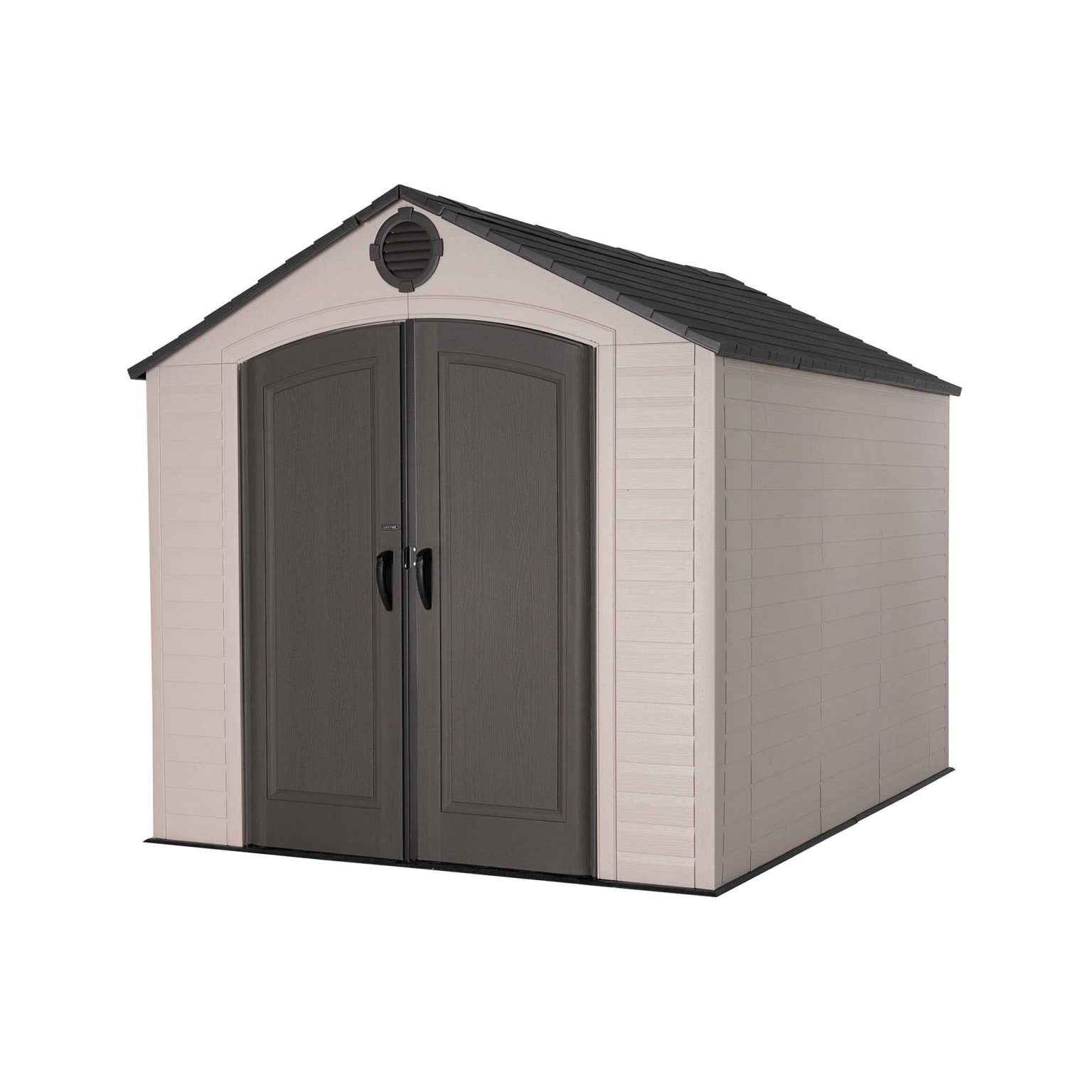 ZenVora Lifetime 8 x 10 ft Outdoor Storage Shed - HDPE Shed with Steel Reinforced Doors and Skylights