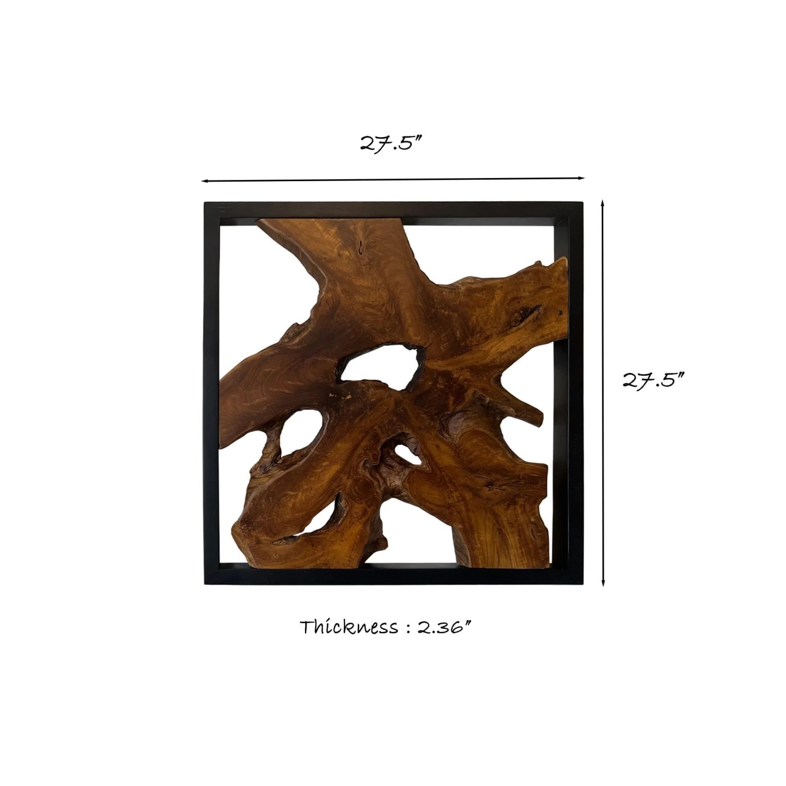 ZenVora Abstract Live Edge Teak Wood Wall Sculpture, Natural Wooden Wall Art Decor for Living Room and Home Decoration