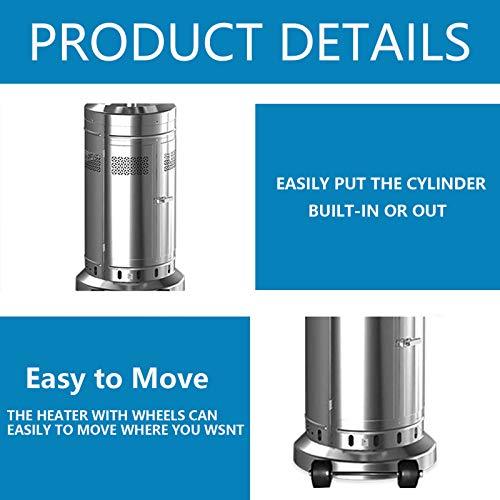 ZenVora 2-Pack 48,000 BTU Propane Patio Heaters with Wheels, Stainless Steel, Silver