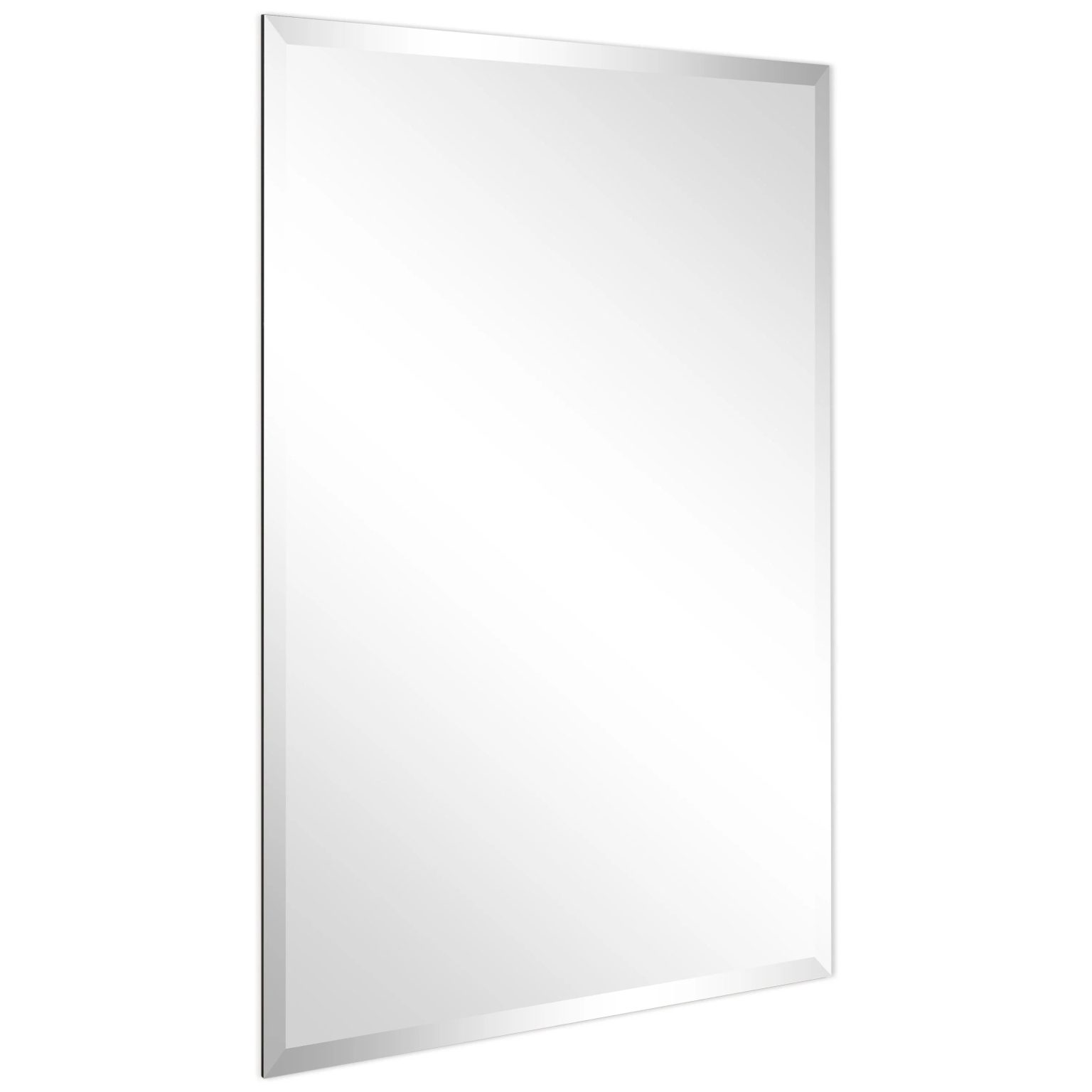 ZenVora Frameless Beveled Prism Wall Mirror, Clear Square or Rectangular Decorative Mirror for Bathroom, Bedroom and Home Decor