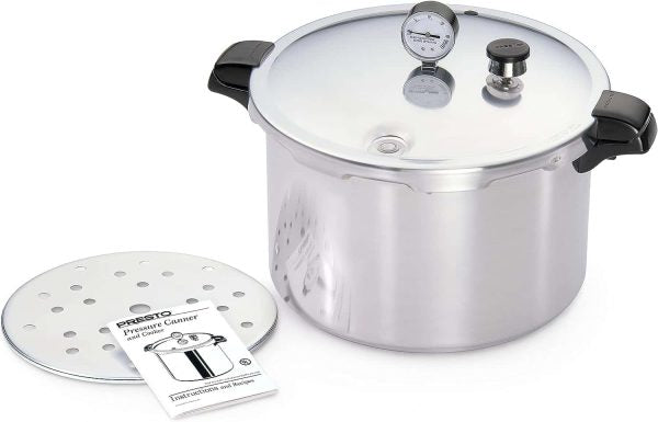 ZenVora 16-Quart Aluminum Pressure Canner and Cooker, Silver