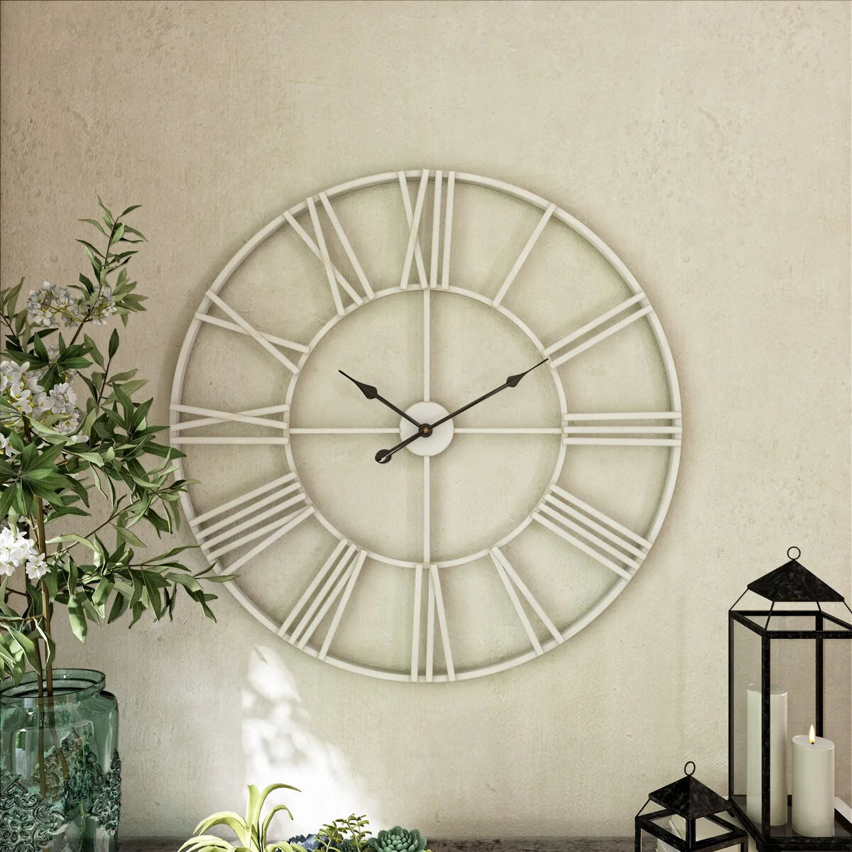 ZenVora Modern Round Metal Wall Clock, Decorative Circular Hanging Clock for Living Room, Bedroom and Office