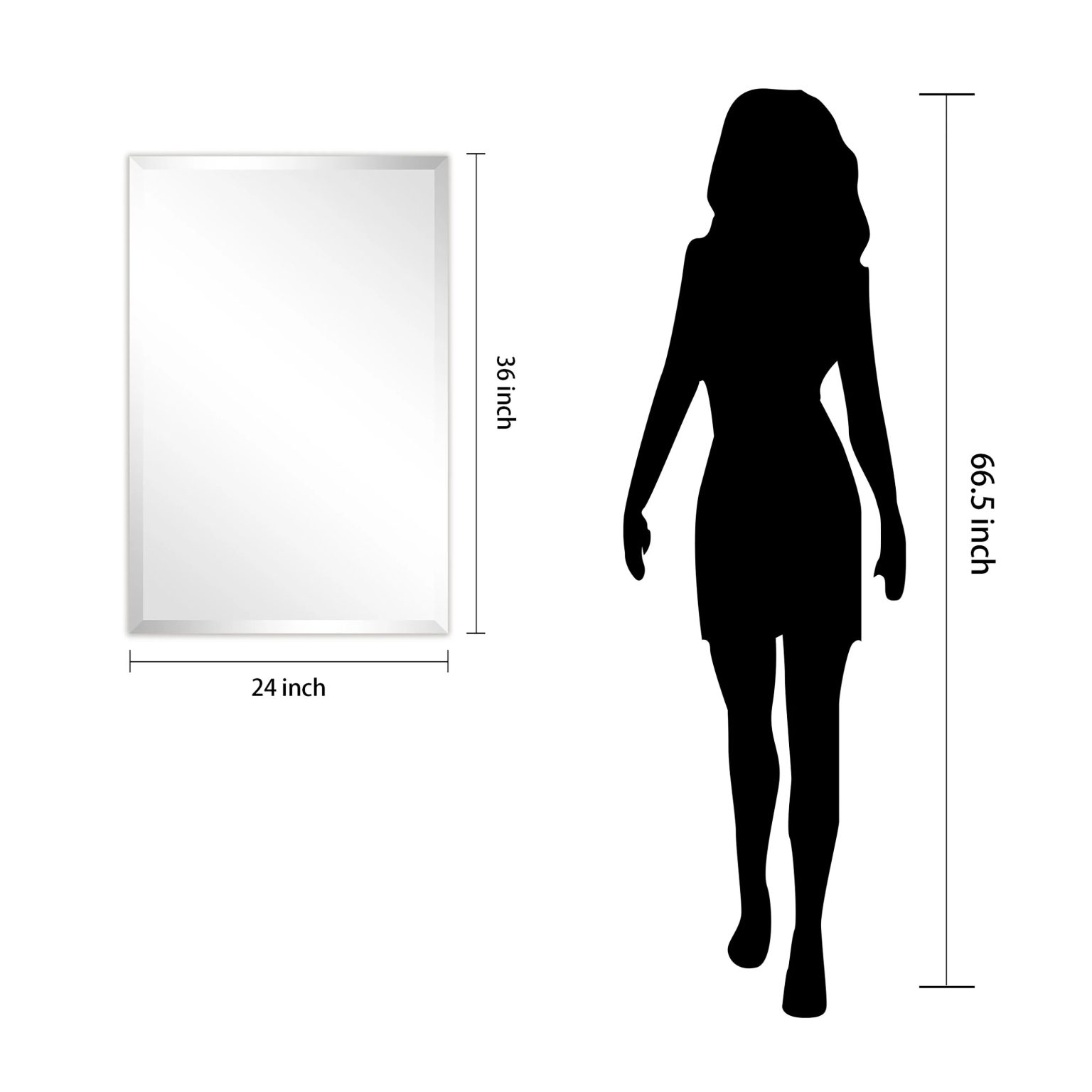 ZenVora Frameless Beveled Prism Wall Mirror, Clear Square or Rectangular Decorative Mirror for Bathroom, Bedroom and Home Decor