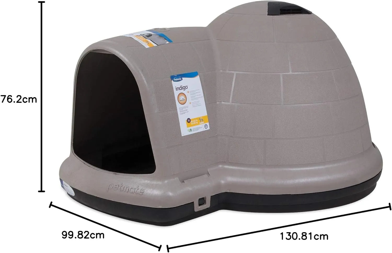 ZenVora XL Igloo Dog House for 90–125 Lb. Dogs, All-Weather Pet Shelter, Made in USA