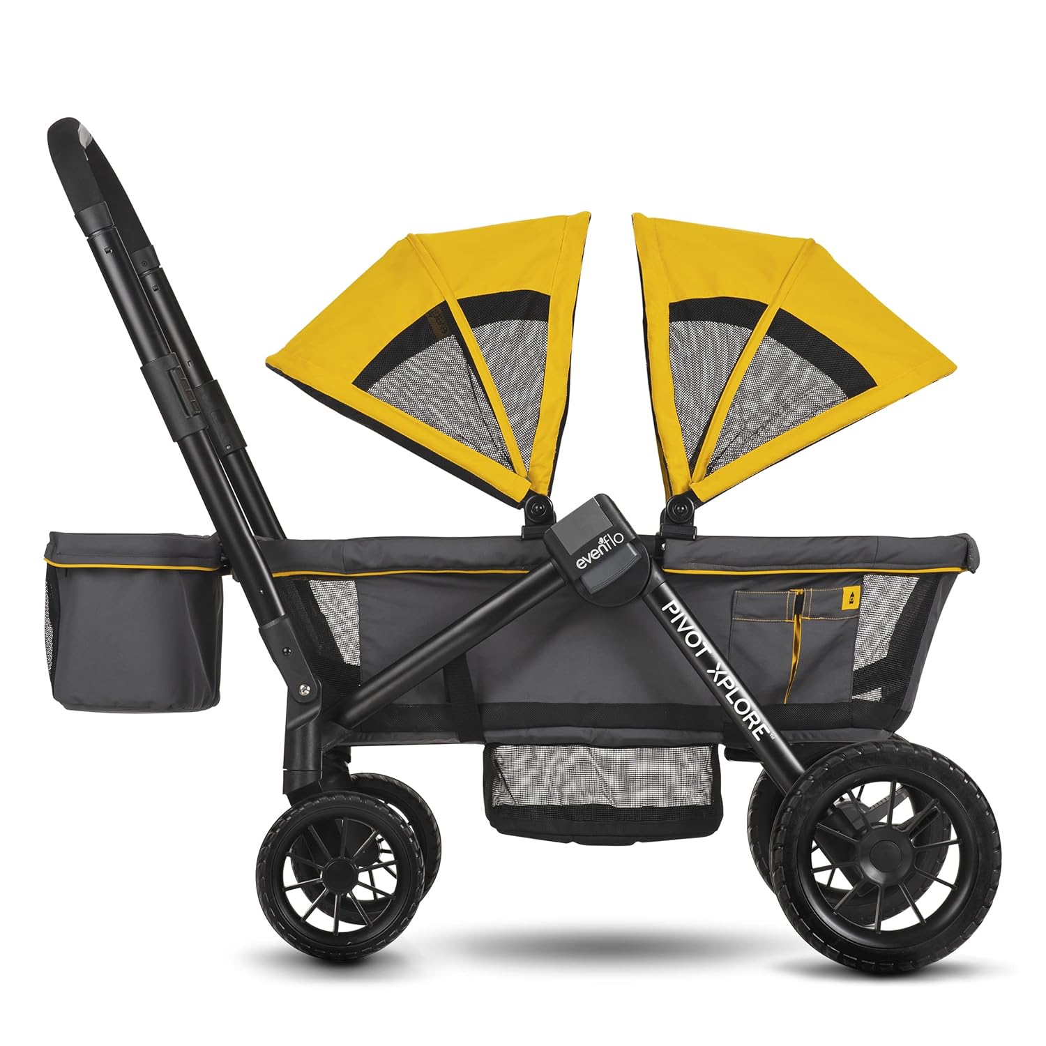 ZenVora 2-in-1 All-Terrain Baby Stroller Wagon with Canopy and Storage - Gray