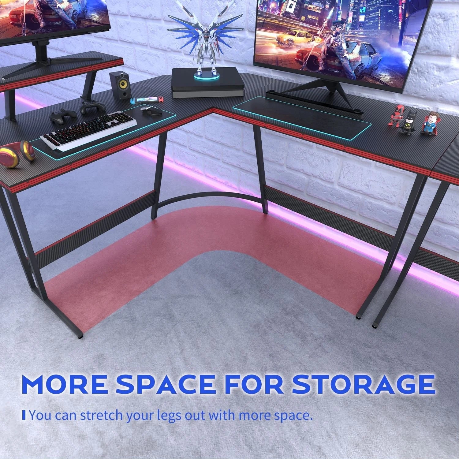 ZenVora L-Shaped Gaming Desk, Computer Corner Desk and Office Writing Desk for Home
