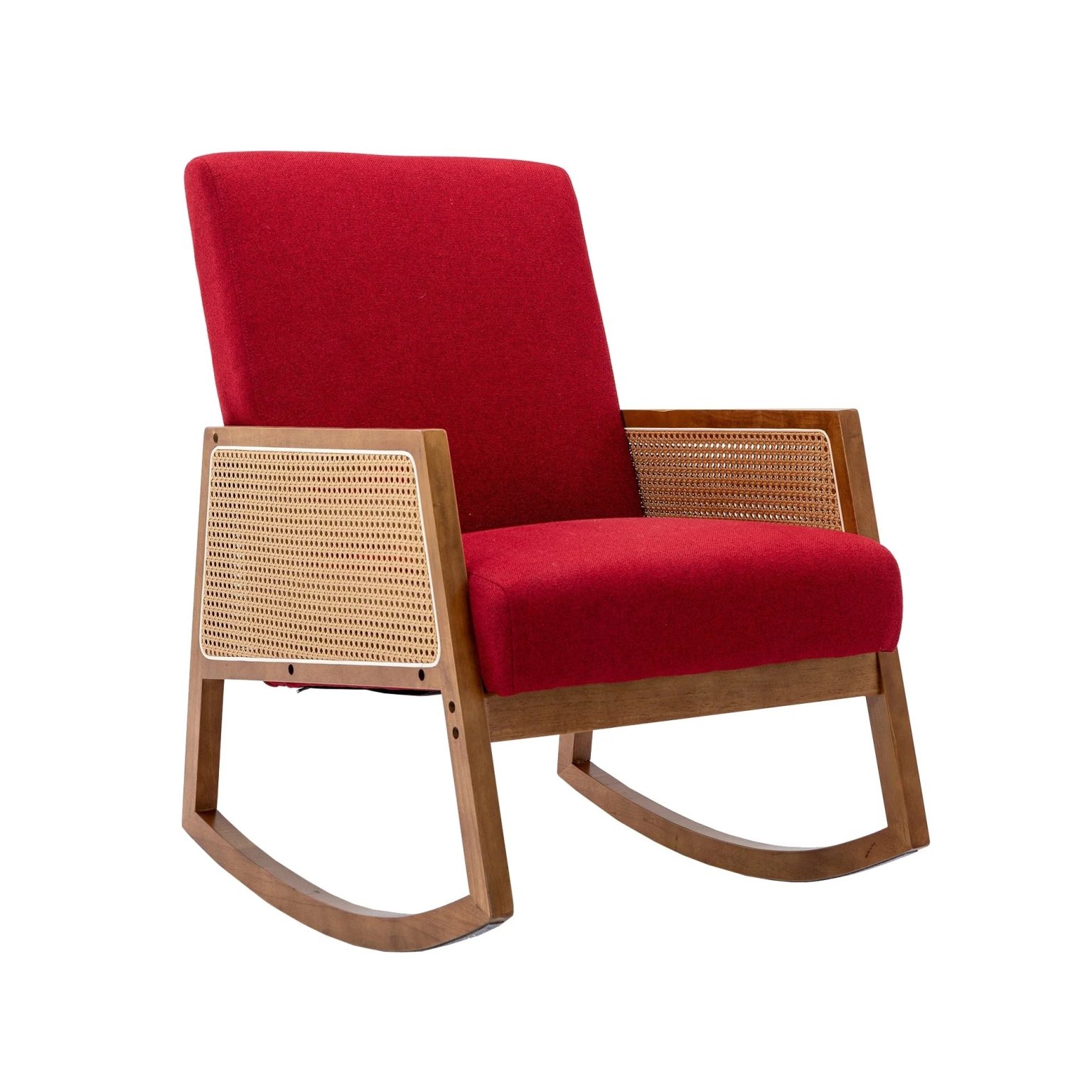 ZenVora Upholstered Tall Back Rocking Chair, Smooth Gliding Accent Armchair for Comfortable Living Room Seating