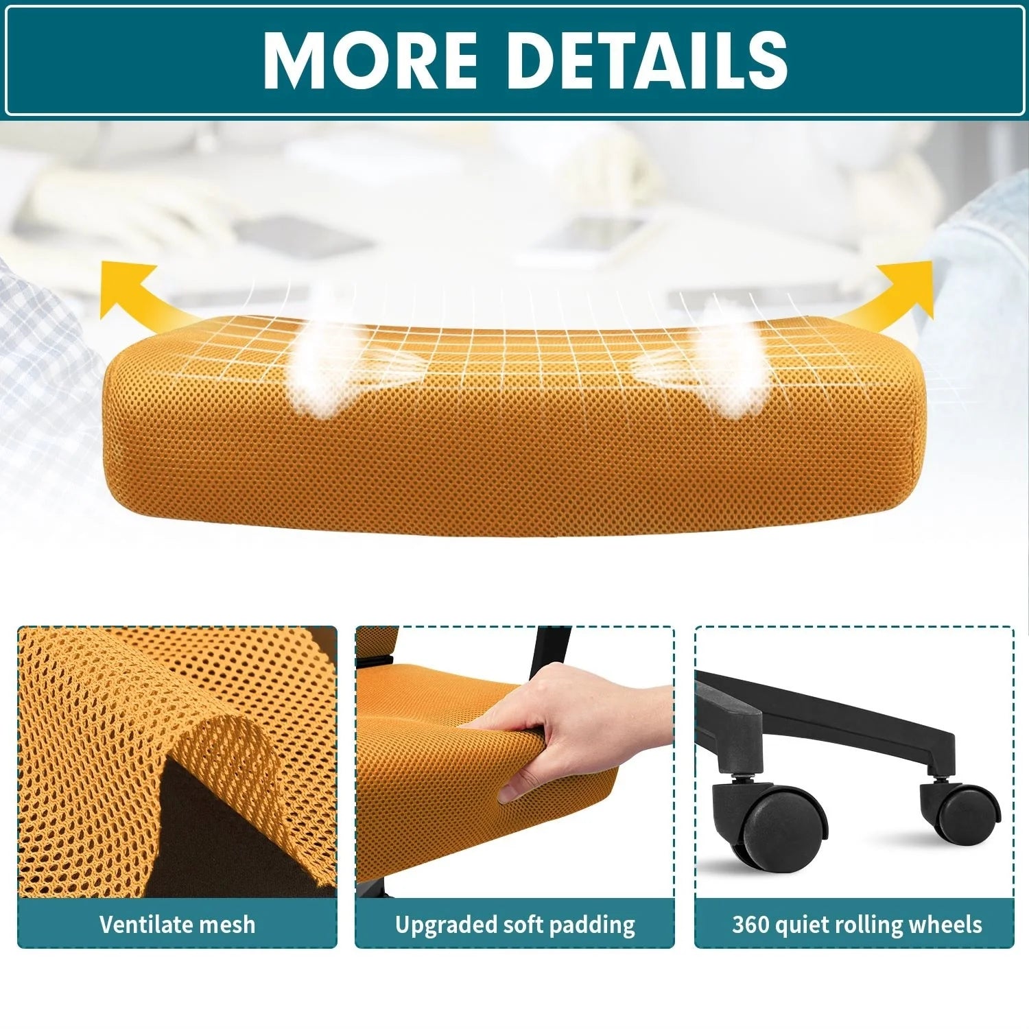 ZenVora Ergonomic Mesh Office Chair with Lumbar Support, Breathable Computer Desk Chair