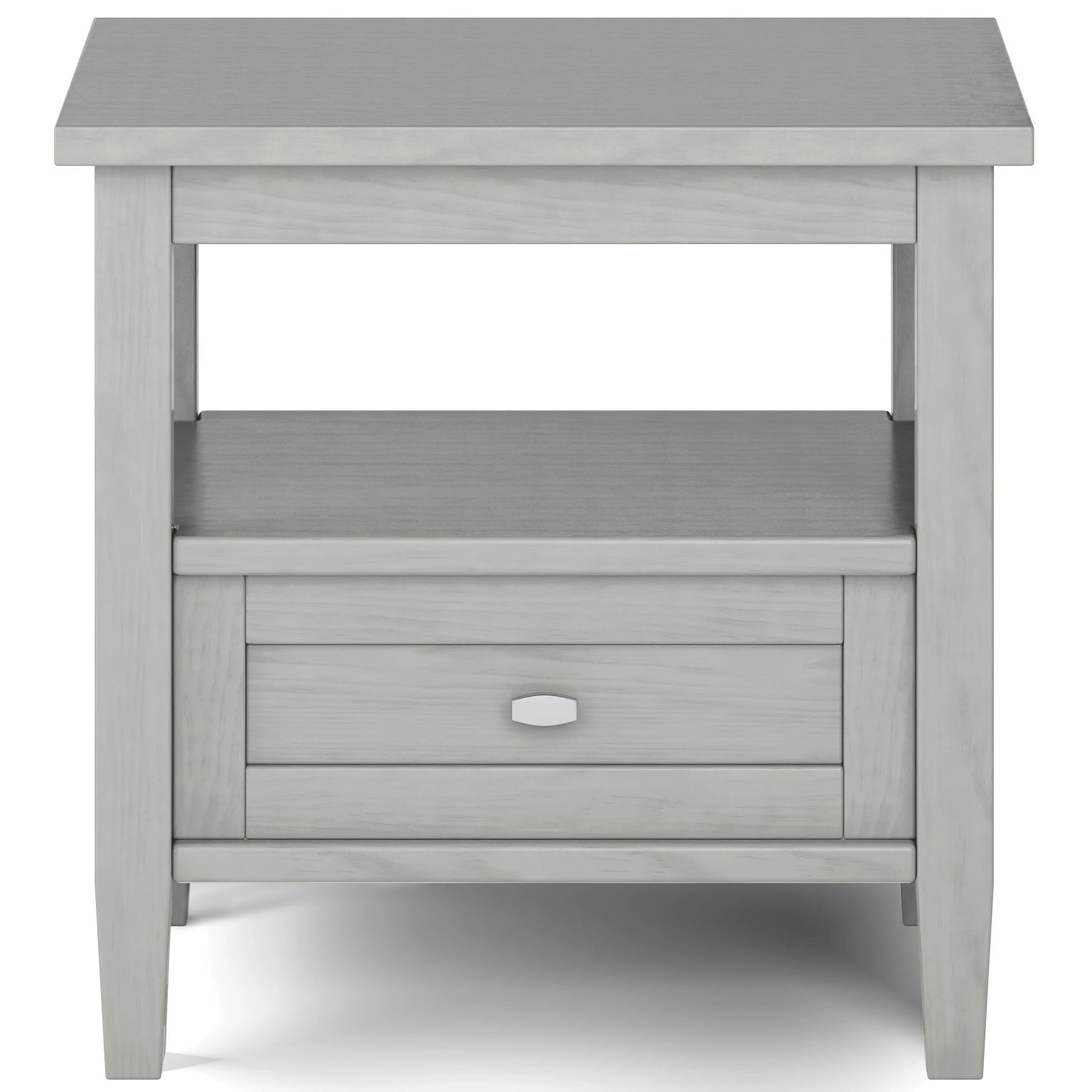 ZenVora 20 Inch Wide Solid Wood Rectangle End Table, Transitional Side Table