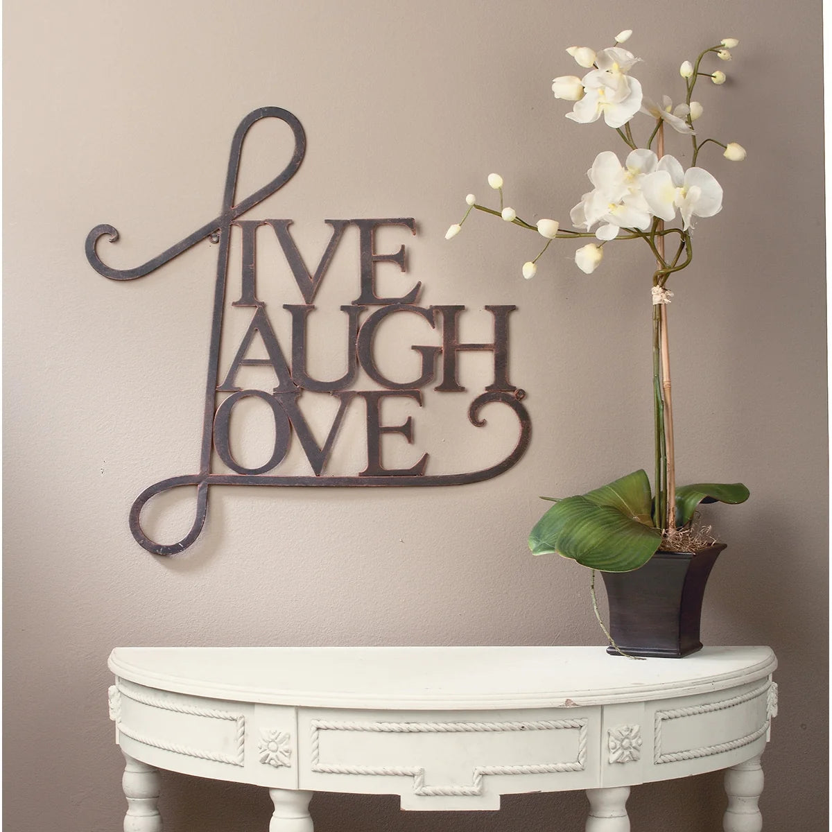 ZenVora Live Laugh Love Wall Decor, Inspirational Metal Wall Art Sign for Living Room, Bedroom and Home Decoration