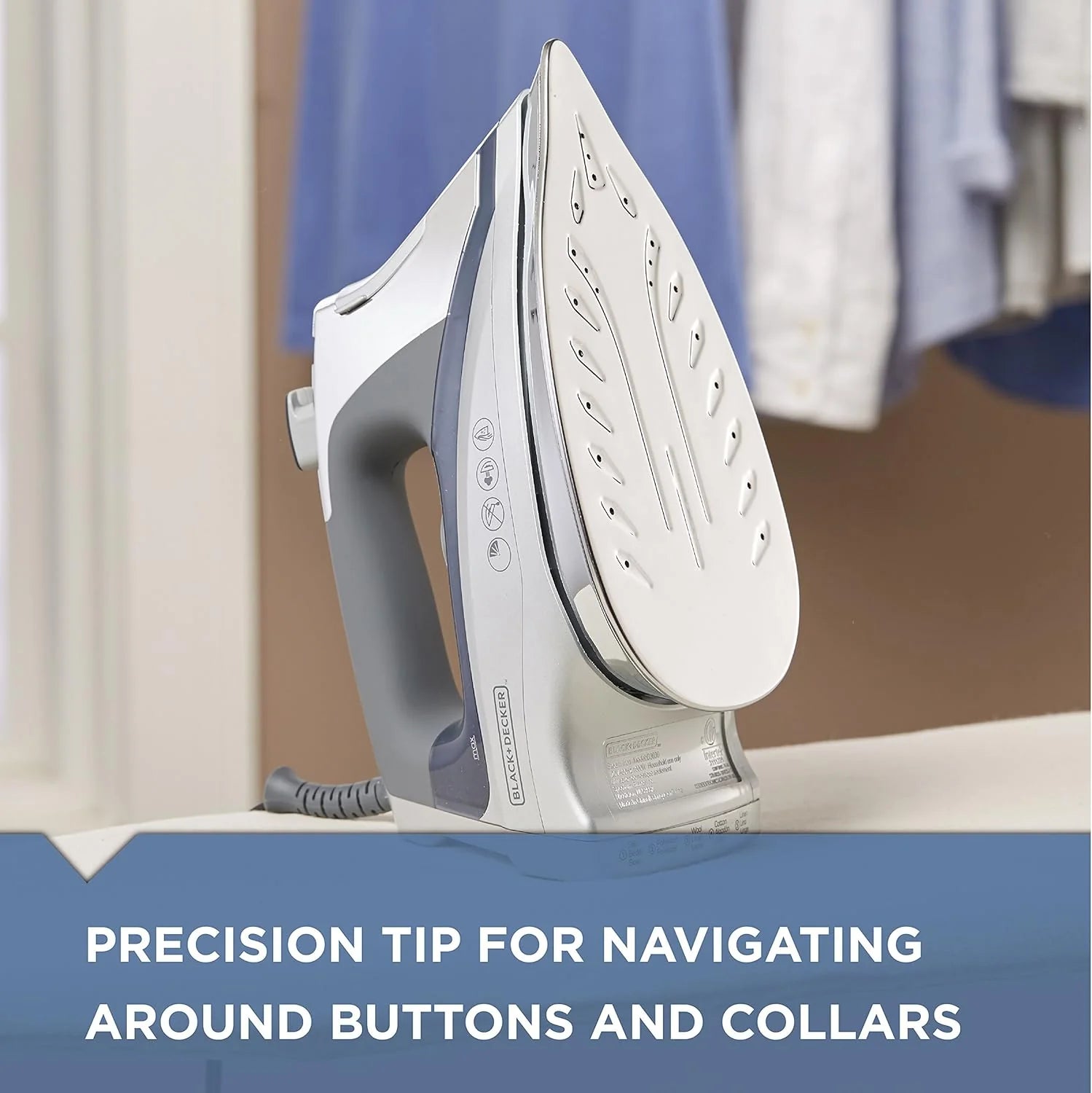 ZenVora Professional Steam Iron for Clothes, Powerful High Steam Output Garment Iron for Home and Travel