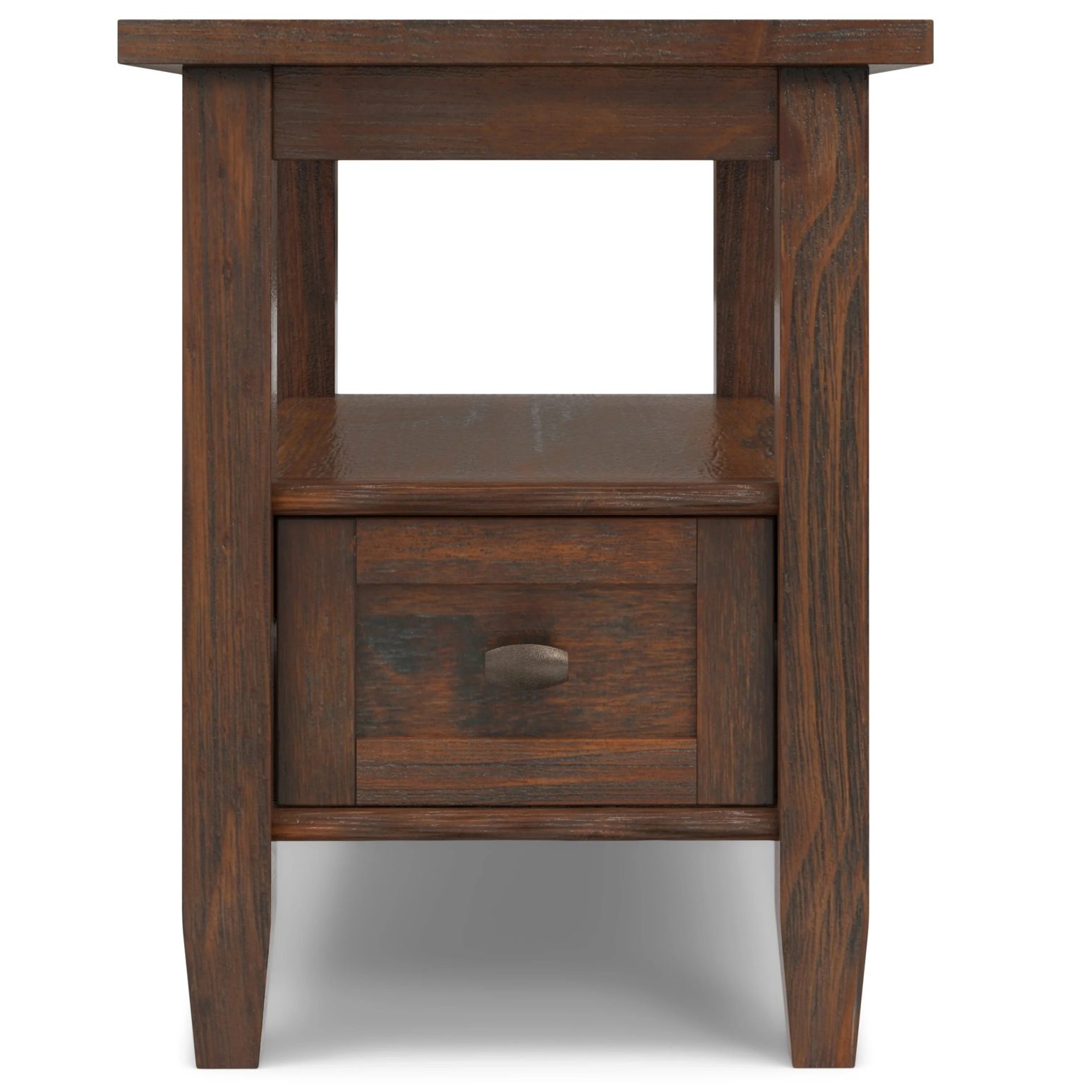 ZenVora 14" Wide Solid Wood Narrow Side Table, Rectangle Transitional Style Accent Table