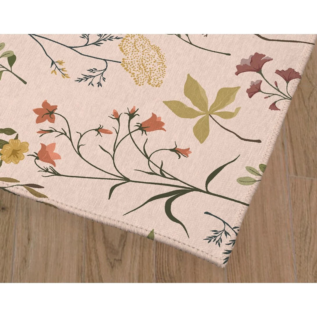 ZenVora Fall Botanical Floral Kitchen Mat, Decorative Anti Fatigue Non Slip Floor Rug for Kitchen and Home Decor