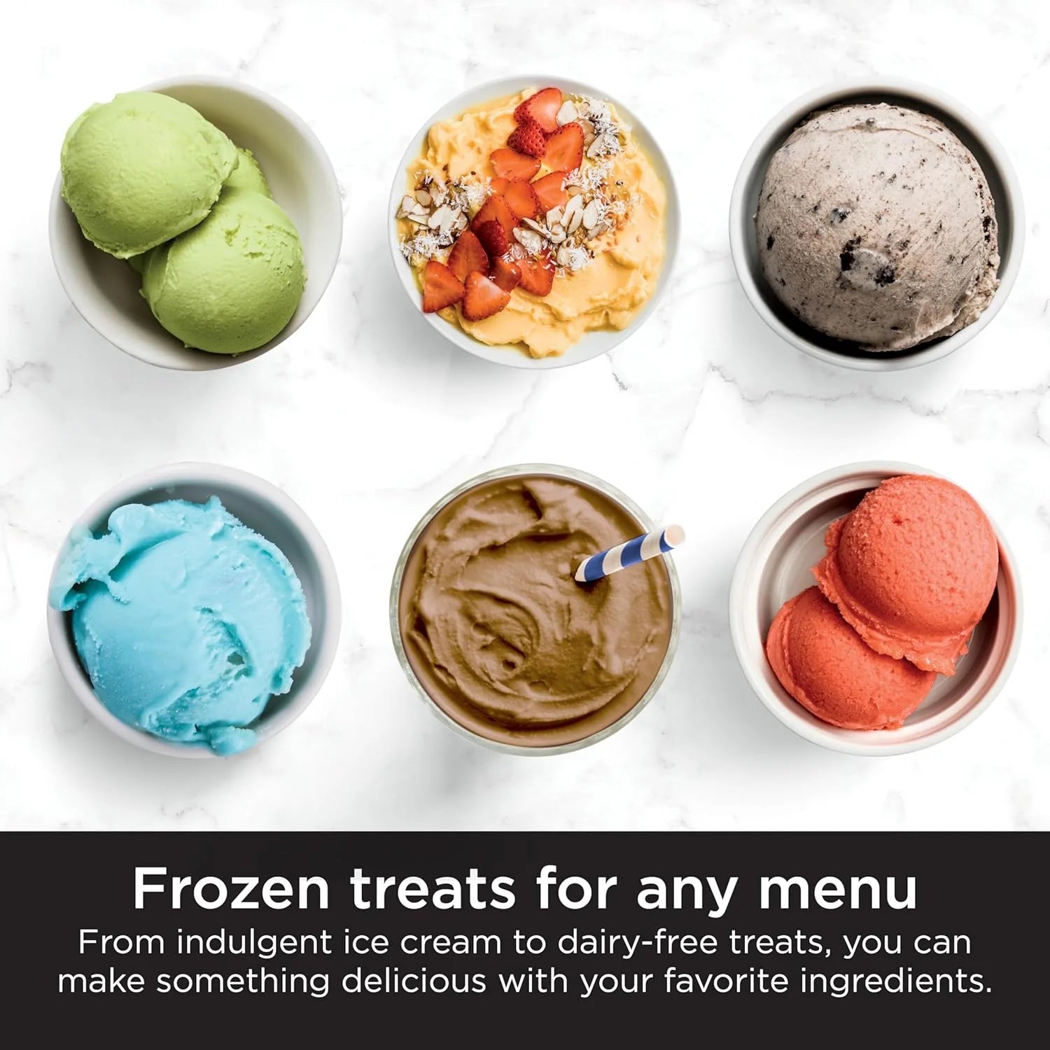 ZenVora 7-in-1 Ice Cream Maker with 2 Pint Containers and Lids, Compact, Silver