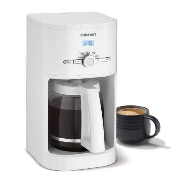 ZenVora 12-Cup Programmable Coffee Maker, Classic Drip Coffee Machine with Auto Brew and White Finish