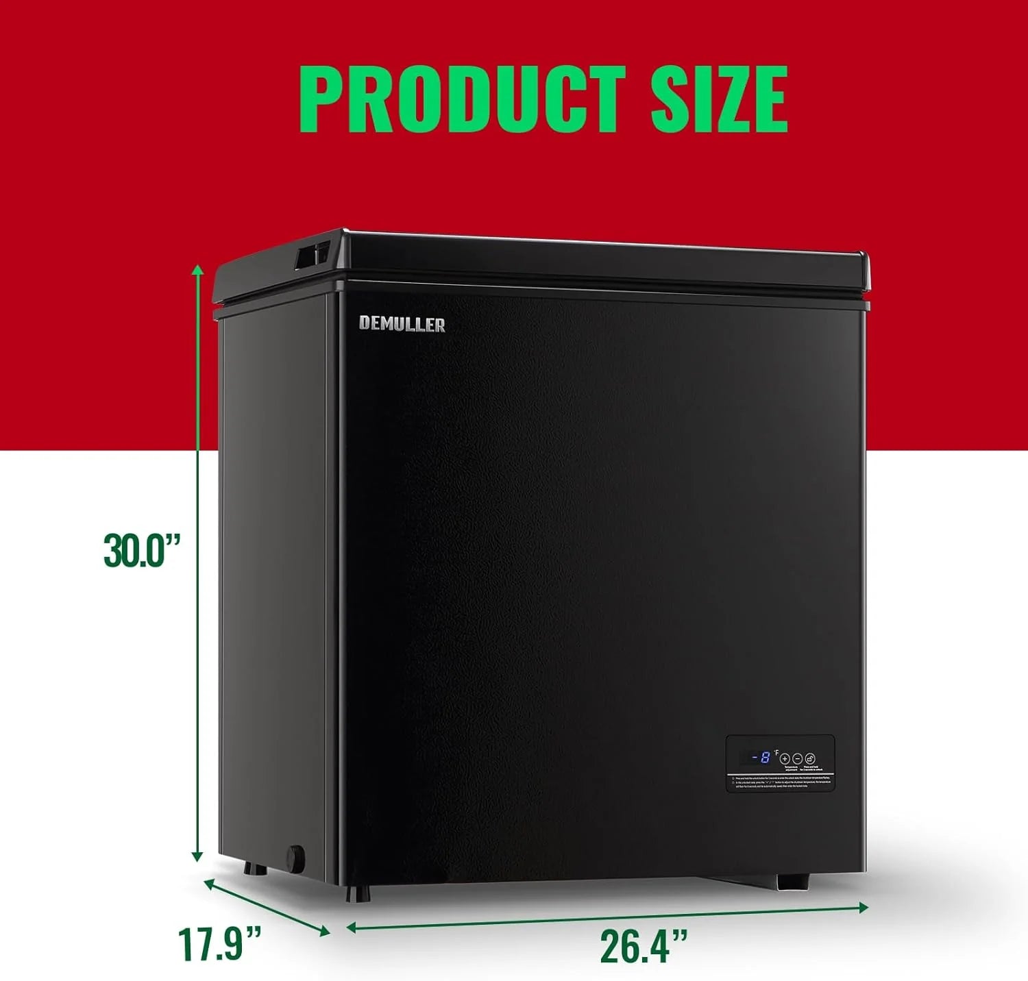 ZenVora 5.0 Cu. Ft. Chest Freezer with 2 Removable Stainless Steel Baskets, Electronic Control, 41°F to -15°F, Black