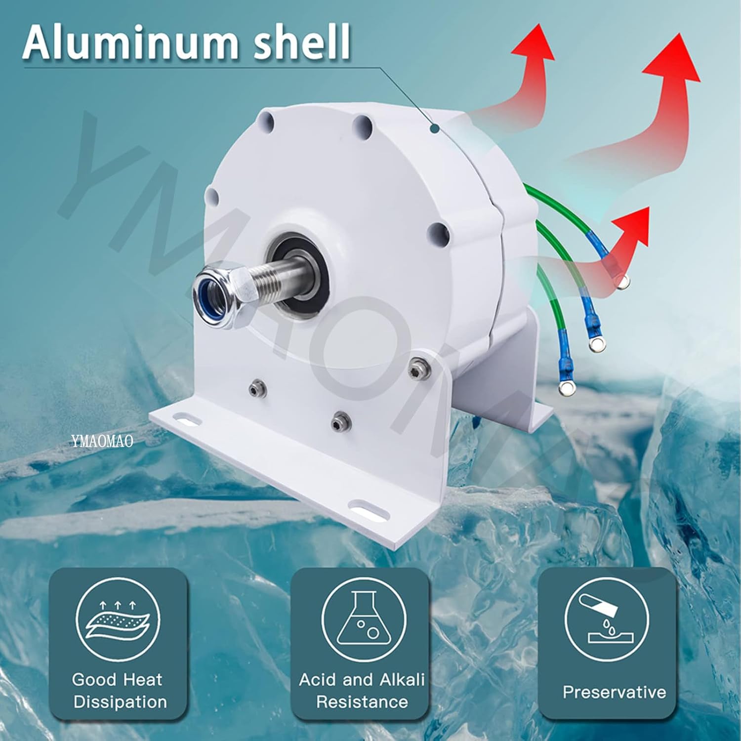 ZenVora 12,000W Low-RPM Permanent Magnet Generator, 12V/24V/48V/120V/220V Gearless Generator Motor for Wind Turbine, Water Turbine and DIY Power Generation