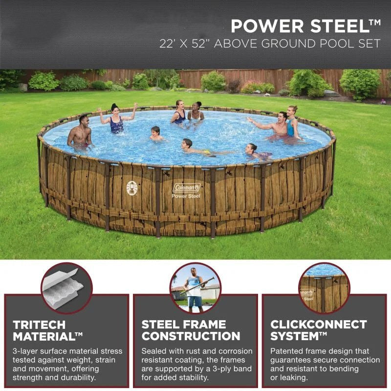 ZenVora 22' x 52" Round Above Ground Pool Set
