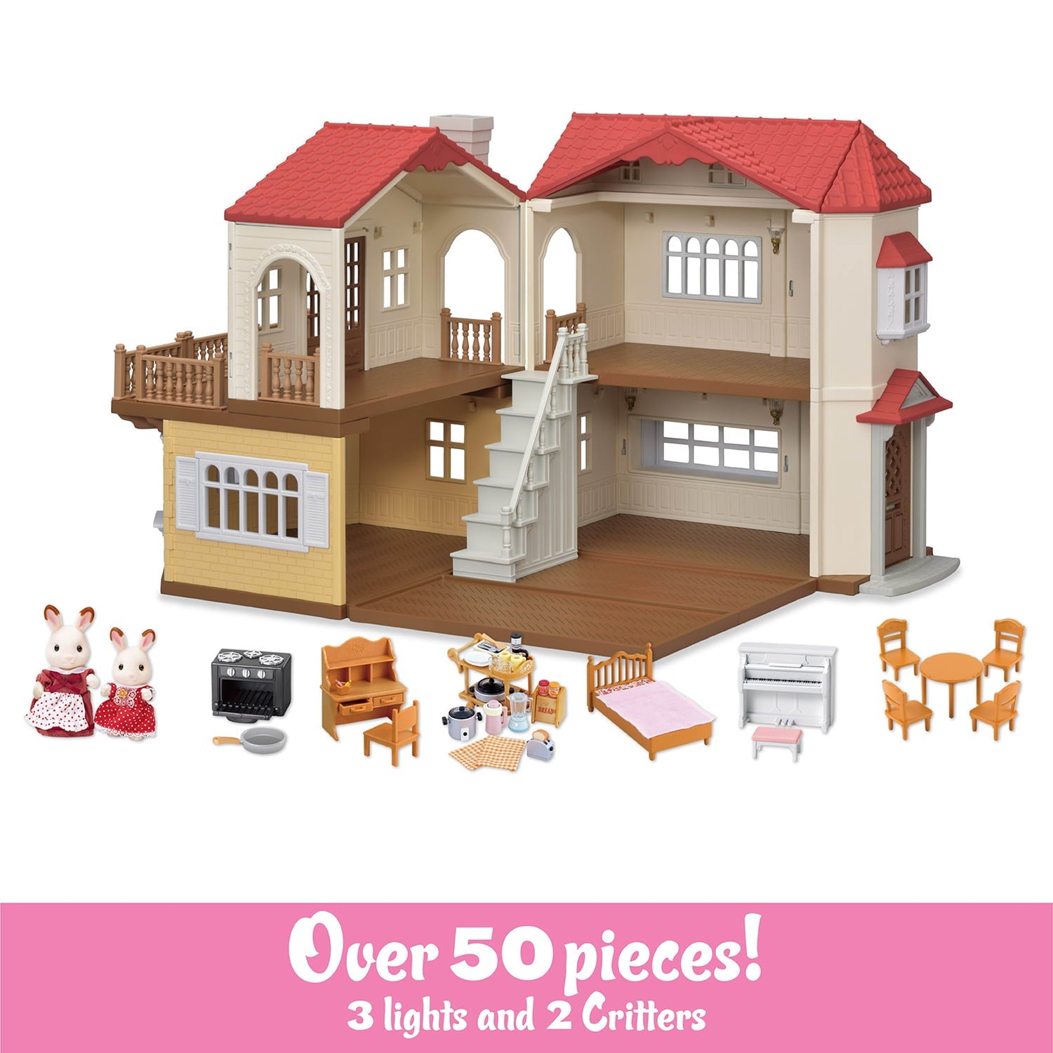ZenVora Dollhouse Playset with Figures, Furniture and Accessories