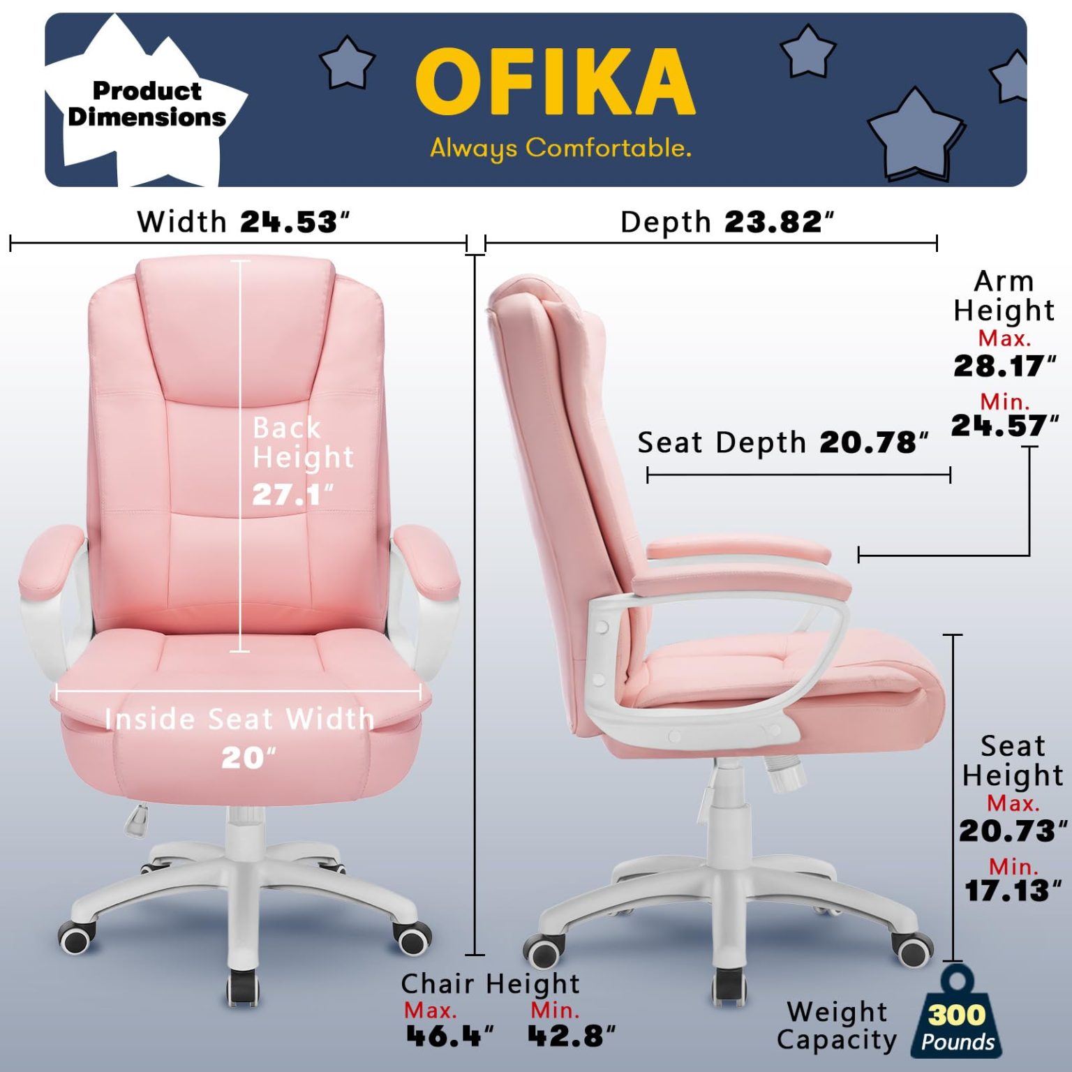 ZenVora 400 LBS Big and Tall Office Chair, Heavy Duty Ergonomic Computer Desk Chair for Home Office and Workspace