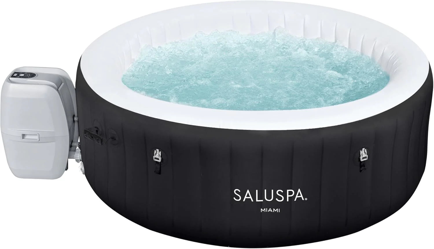ZenVora 71 x 26-Inch Inflatable Hot Tub Spa for 2-4 Persons, Portable, with 2 Covers, Black