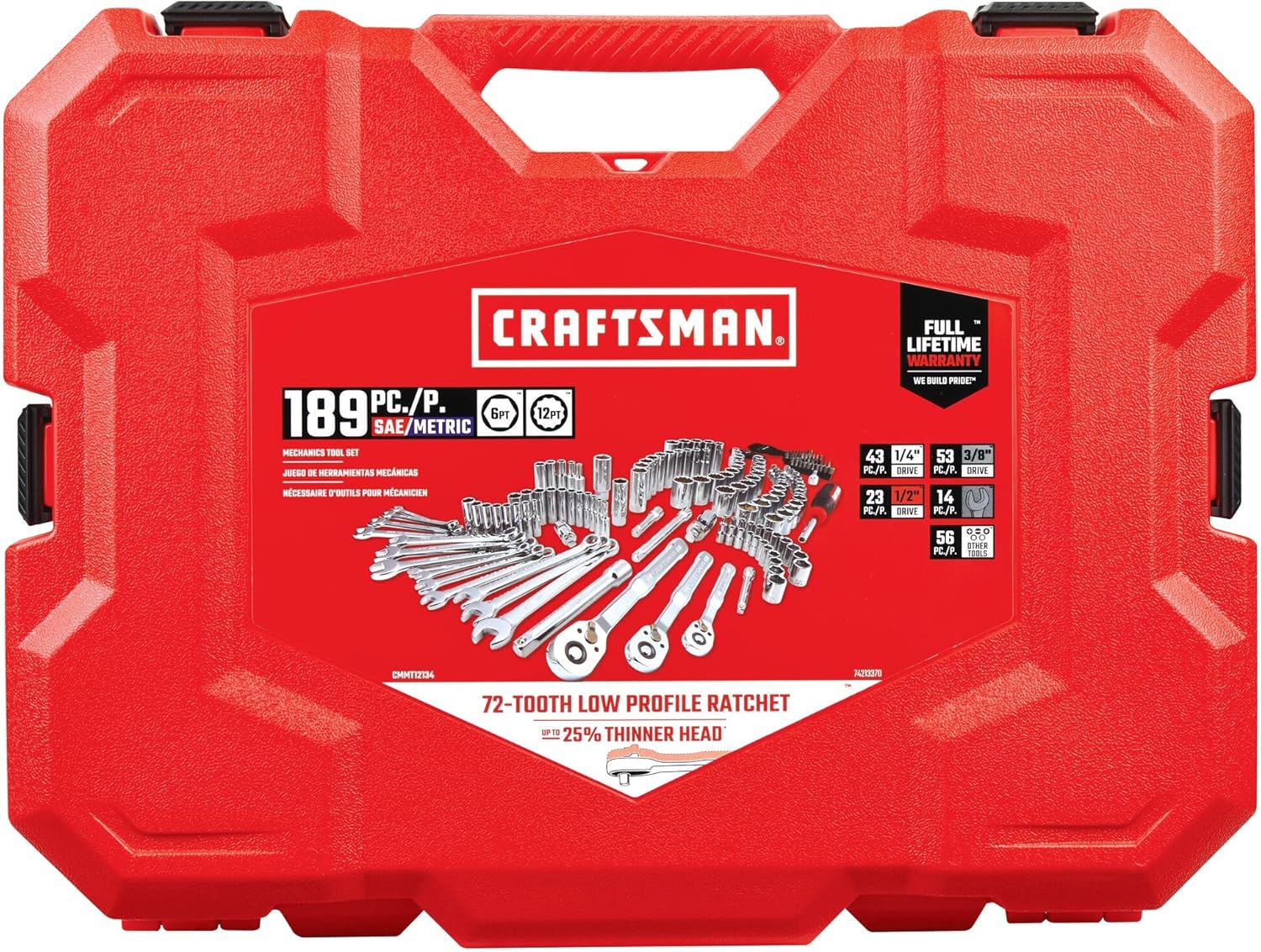 ZenVora 189-Piece Mechanics Tool Set, 1/4-Inch and 3/8-Inch Drive