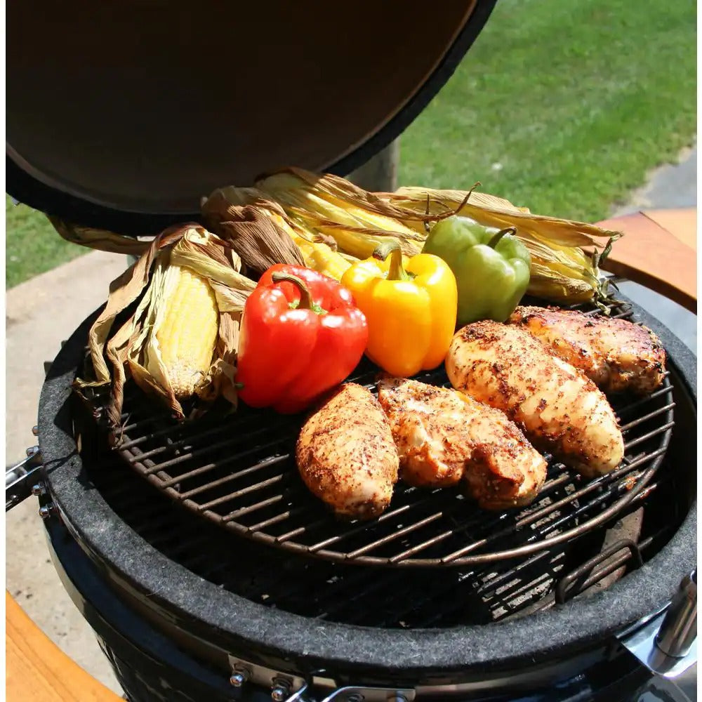 ZenVora 22-Inch Kamado-Style Ceramic Charcoal Grill with Grill Cover