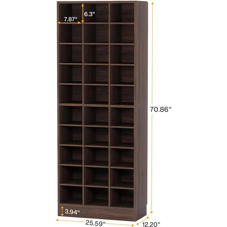 ZenVora 10-Tier Tall Shoe Cabinet, 30-Pair White Wood Shoe Storage Rack for Entryway and Closet