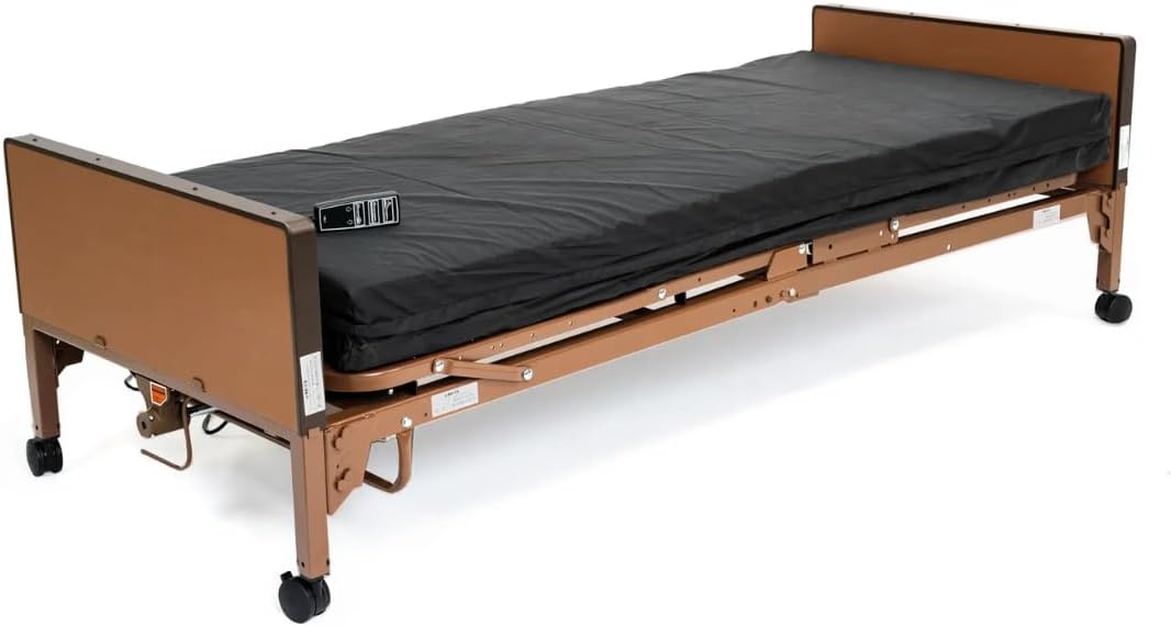 ZenVora Fully Electric Hospital Bed with Foam Mattress and Half Rails