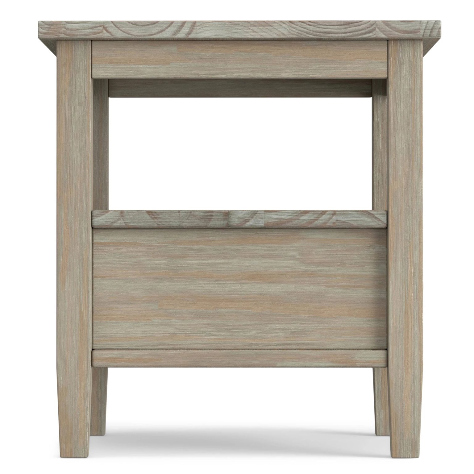 ZenVora 20 Inch Wide Solid Wood Rectangle End Table, Transitional Side Table