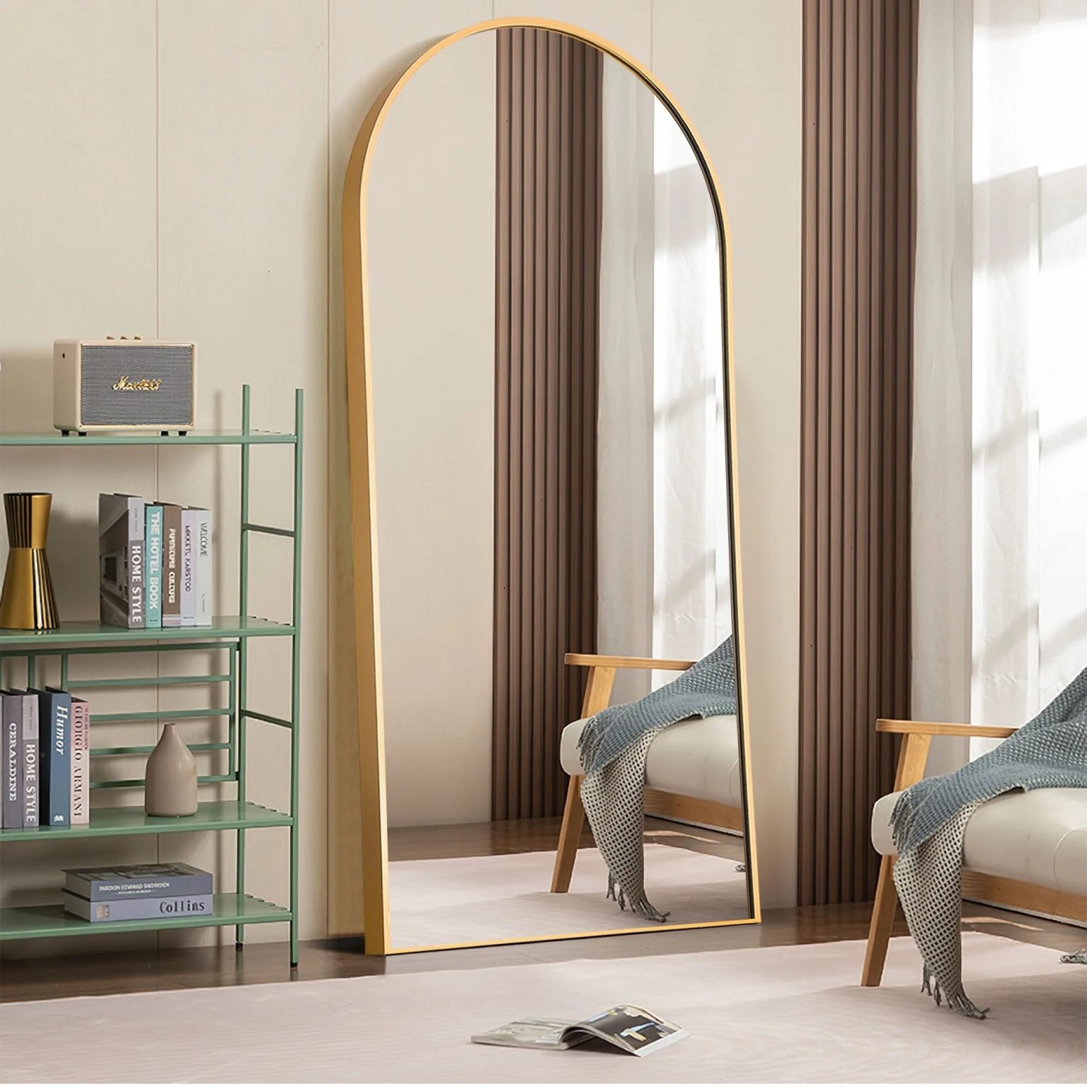 ZenVora Arched Full Length Floor Mirror, Large Full Body Standing and Wall Mounted Mirror for Bedroom, Living Room and Home Decor