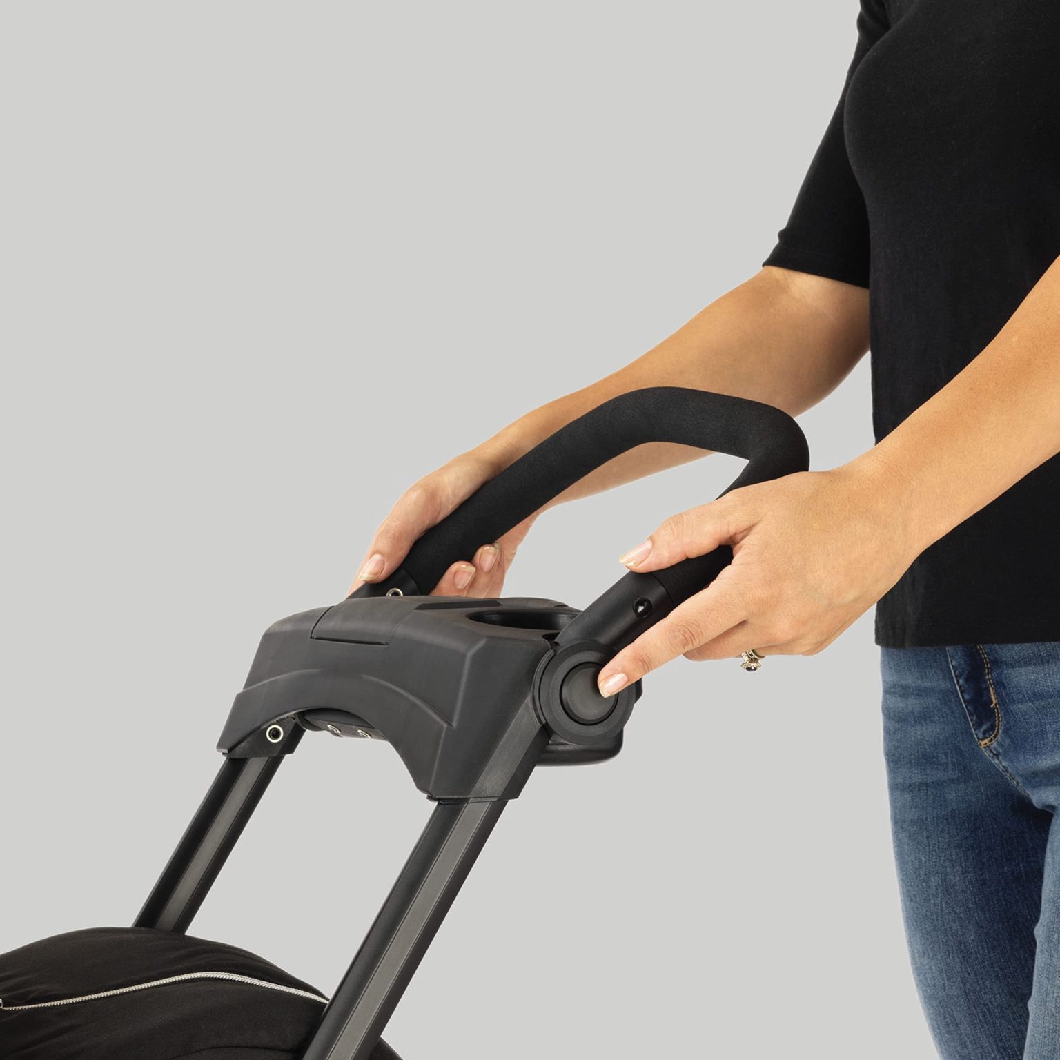 ZenVora Lightweight Infant Car Seat Caddy Frame Stroller, Portable Baby Carrier Stroller Frame with Easy Fold Design