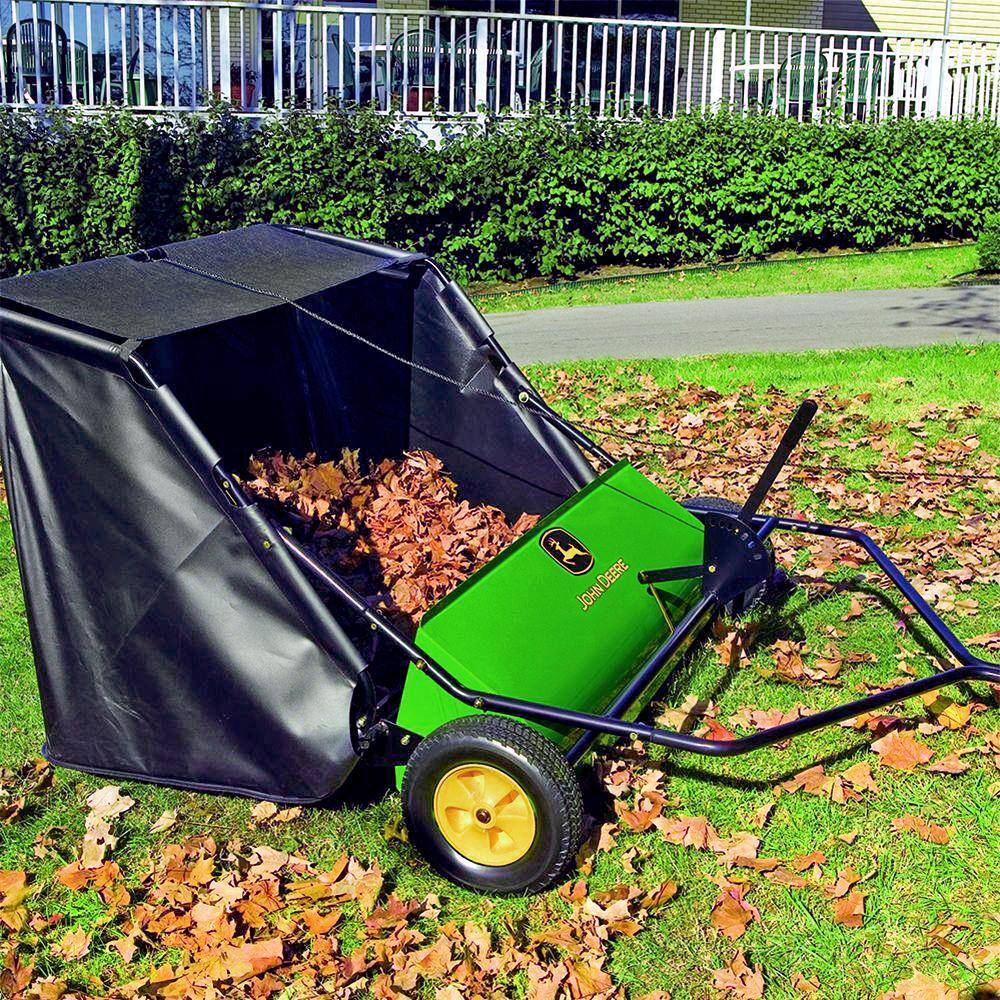 ZenVora 42-Inch Tow-Behind Lawn Sweeper with 24 Cu. Ft. Hopper, 6 Brush System for Lawn Tractors & Mowers