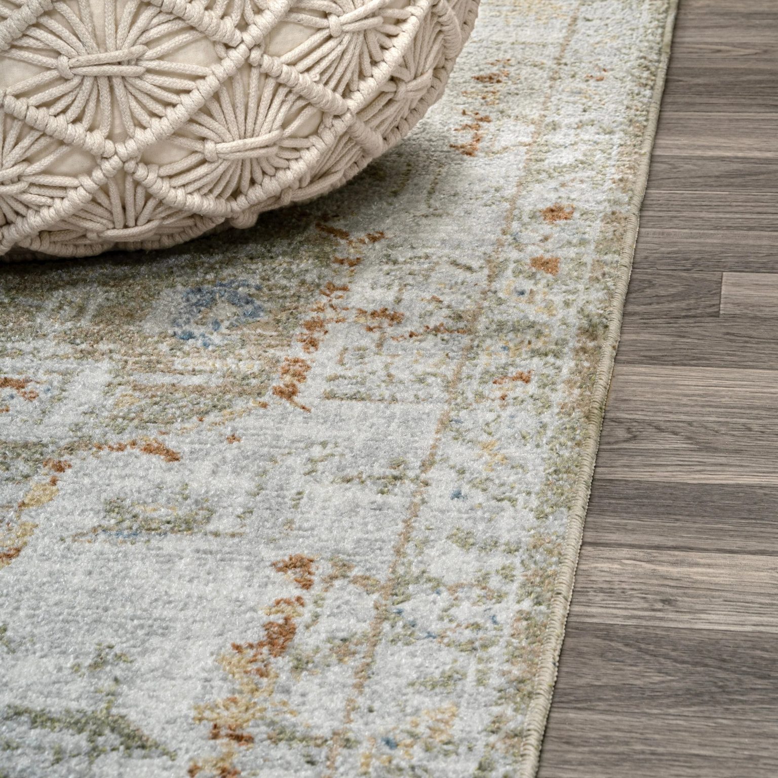 ZenVora Bohemian Medallion Low-Pile Machine-Washable Area Rug, Cream and Terra