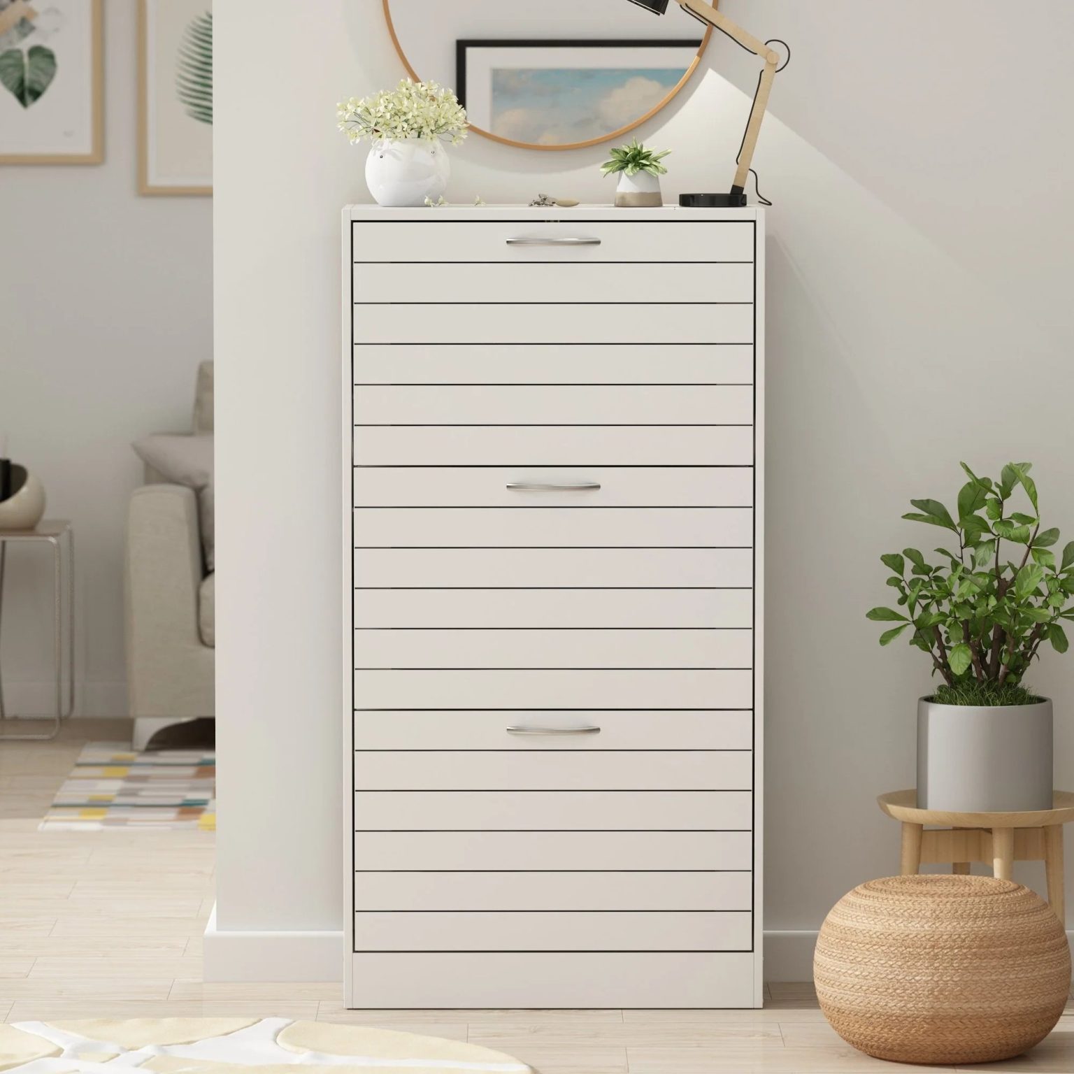 ZenVora Modern Shoe Storage Cabinet for Entryway and Hallway, Space-Saving Shoe Organizer