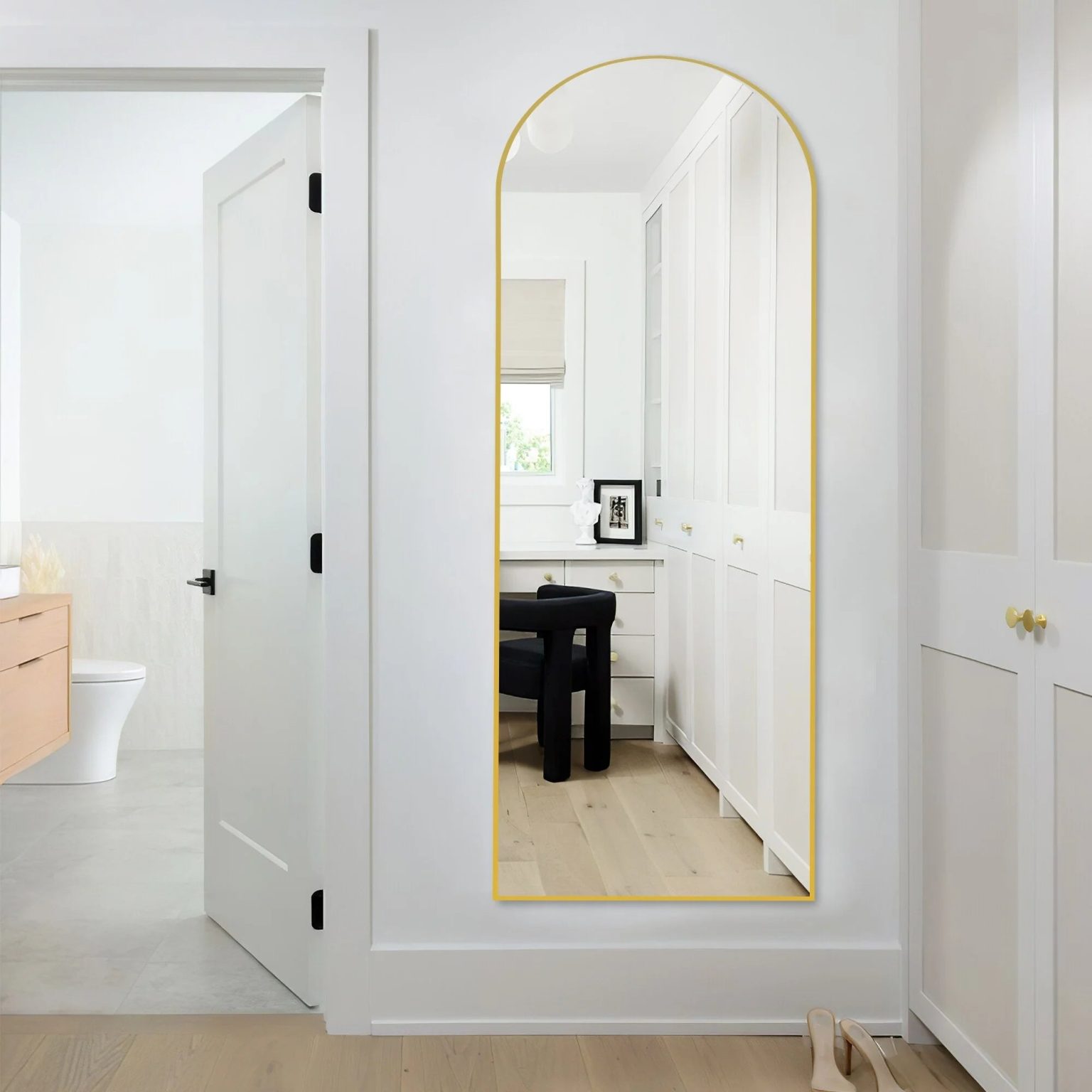 ZenVora 64x21 Full Length Floor Mirror, Large Full Body Aluminum Alloy Frame Standing Mirror with Stand and Wall Mount Option