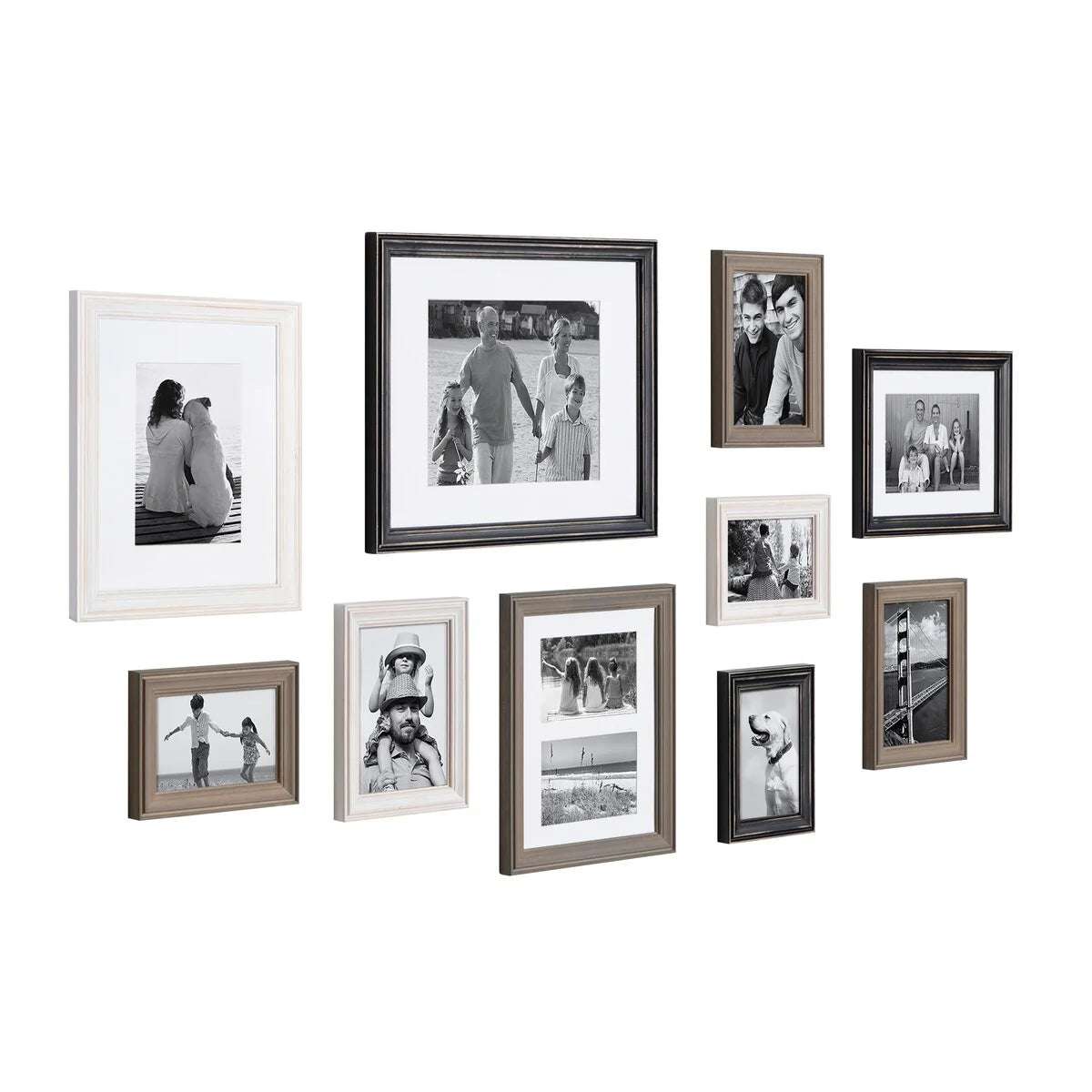 ZenVora 10-Piece Wood Gallery Wall Picture Frame Set, Decorative Photo Display Frames for Living Room, Bedroom and Home Decor