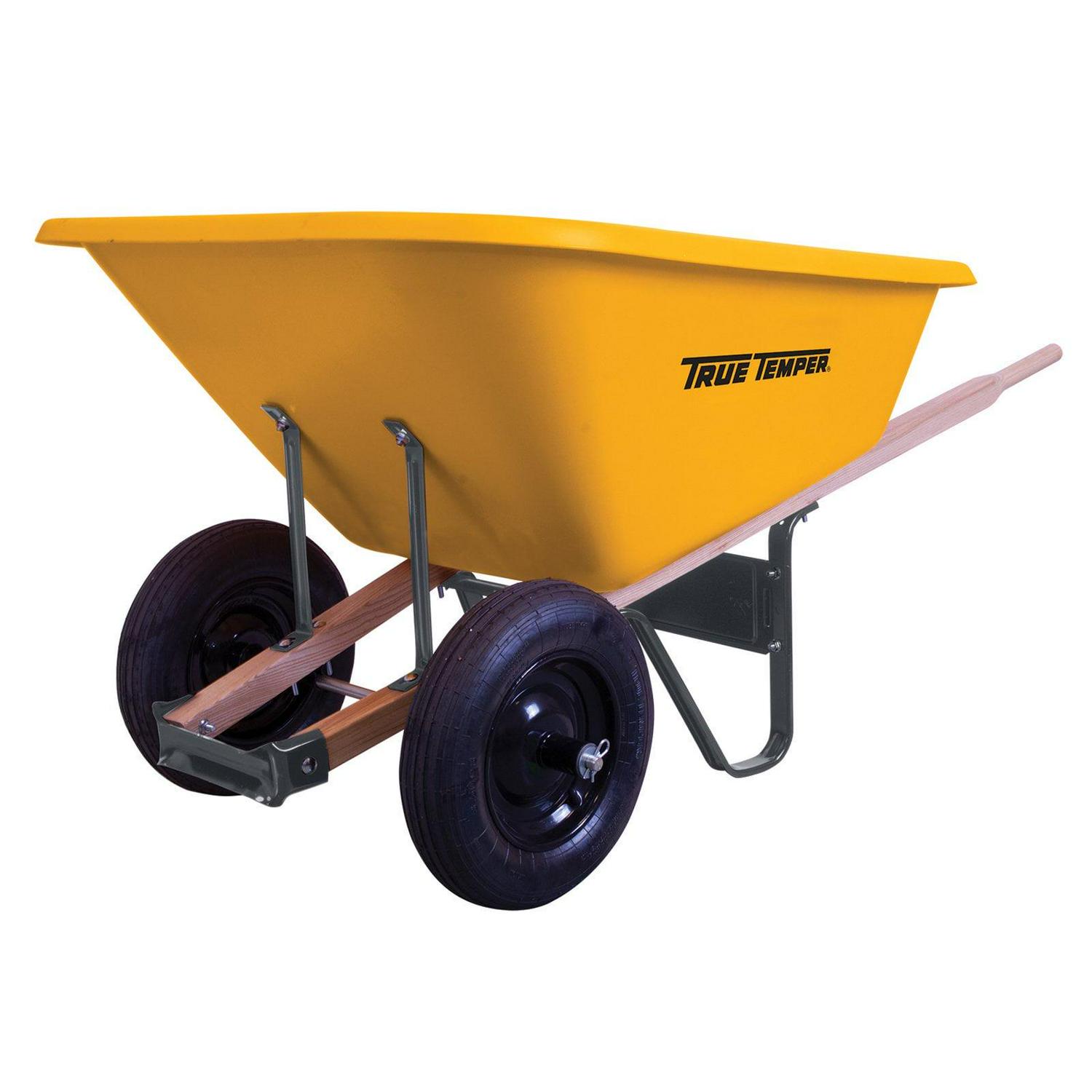 ZenVora 8-Cu.-Ft. Poly Wheelbarrow with Dual Tires, Durable Plastic Construction