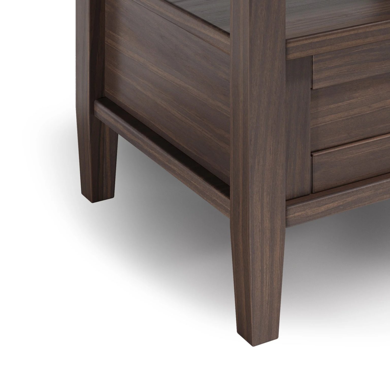 ZenVora 20 Inch Wide Solid Wood Rectangle End Table, Transitional Side Table