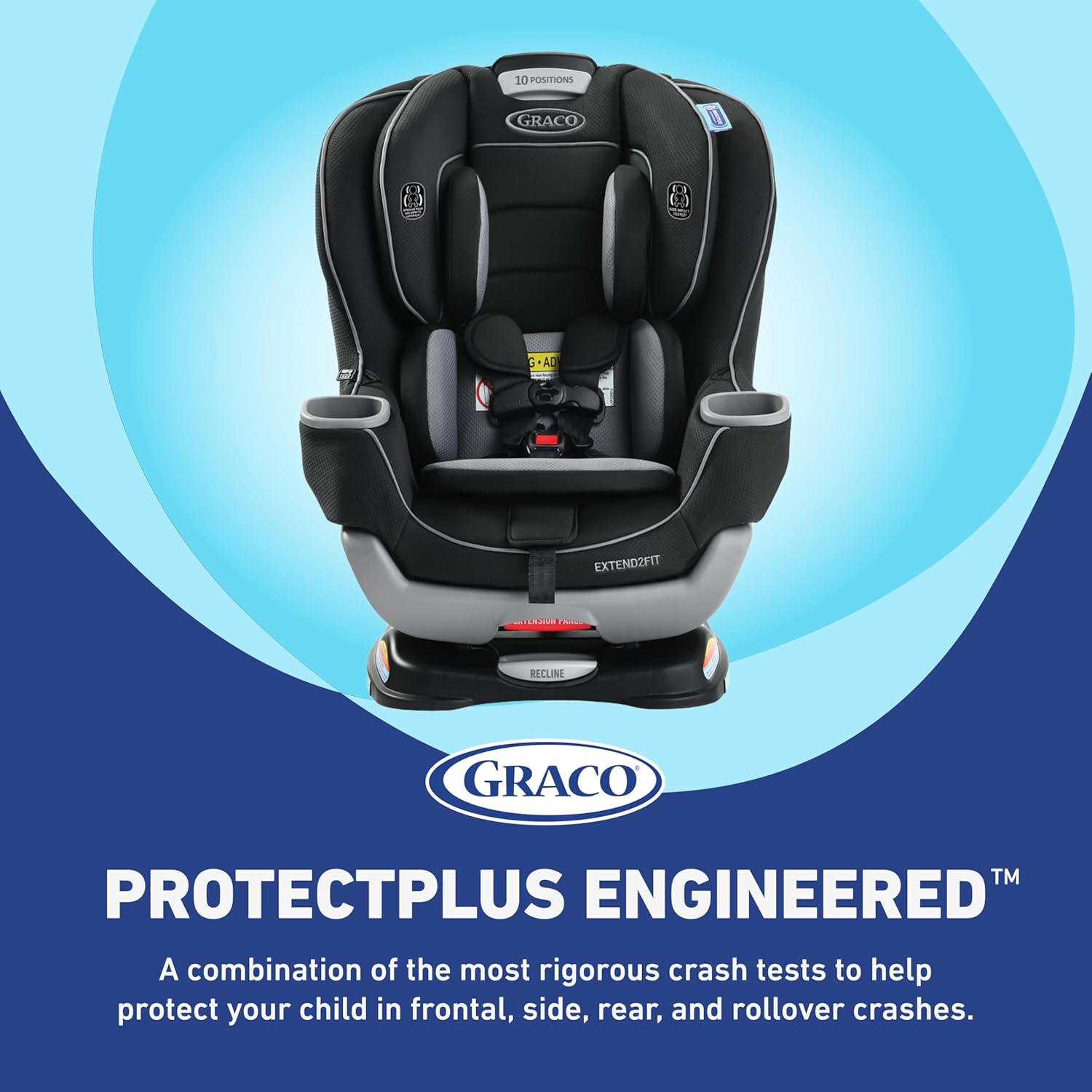 ZenVora Convertible Baby Car Seat, Rear- and Forward-Facing, with Adjustable Extension Panel, Gotham