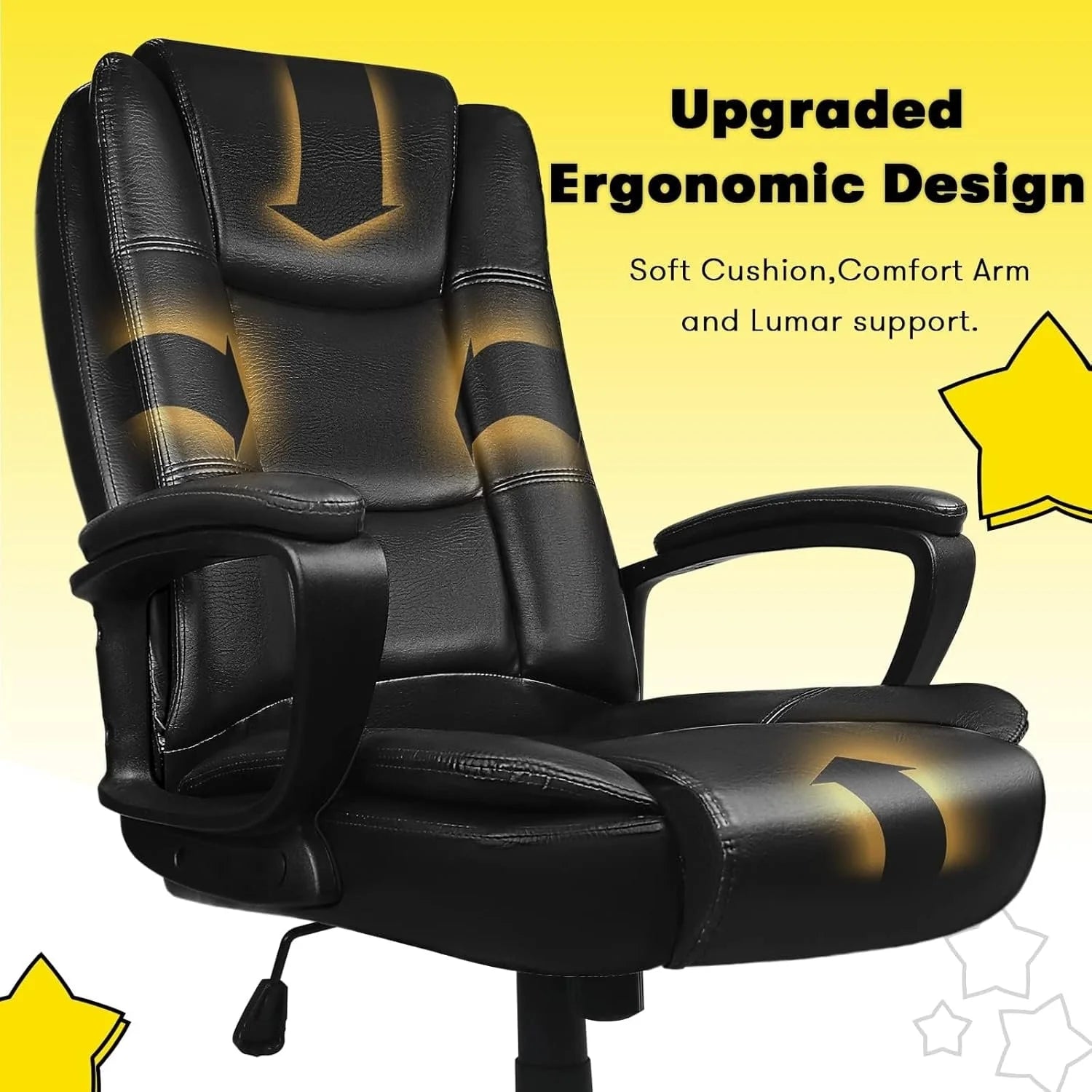 ZenVora Big and Tall Executive Office Chair, High Back Ergonomic Leather Chair, 400 lb Capacity