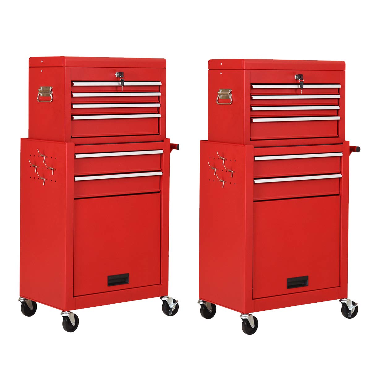 ZenVora 2-Piece 6-Drawer Rolling Tool Chest – Toolbox Set of 2